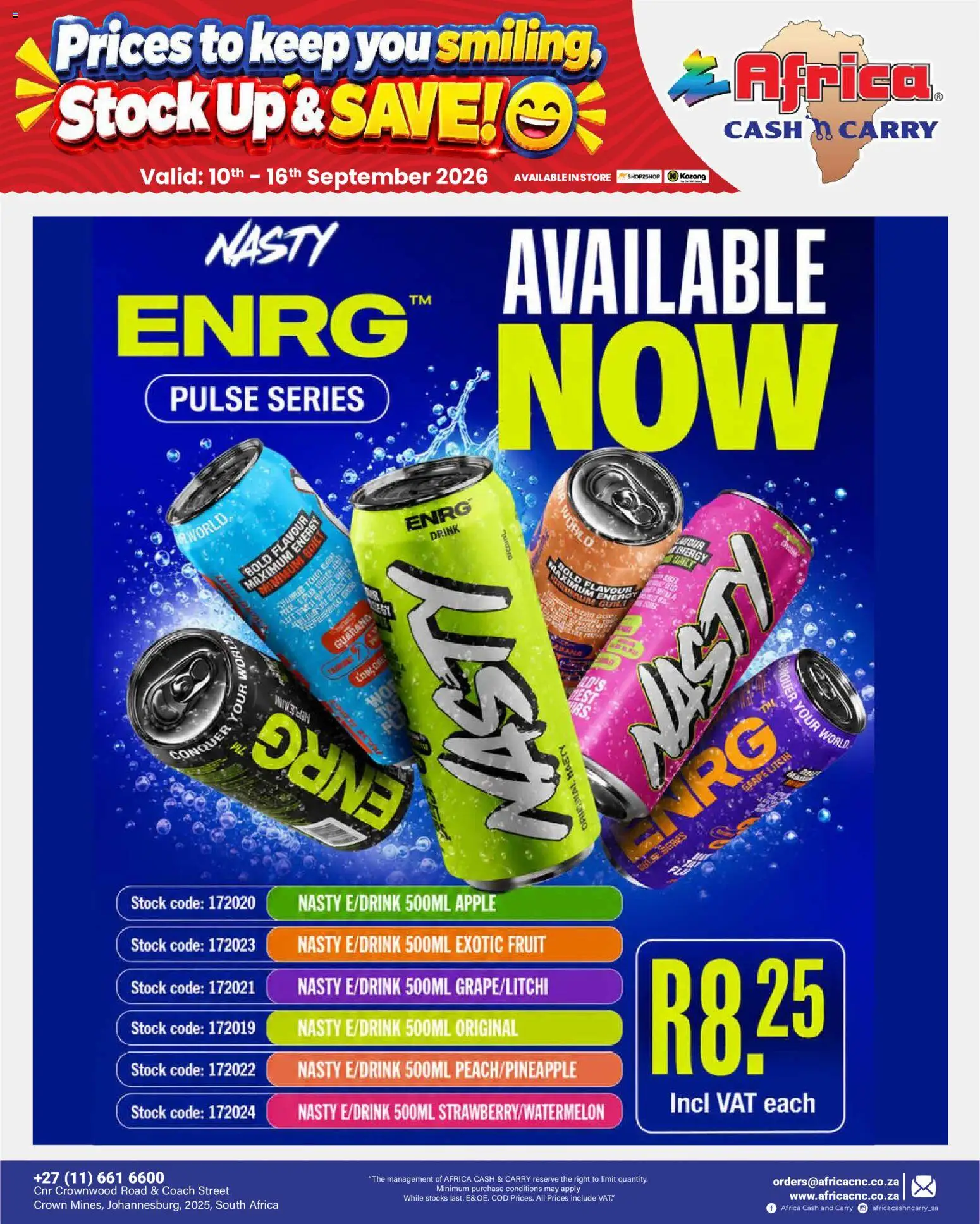 New Africa Cash & Carry catalogue – valid from 10/09/2026 | Page: 25 | Products: Stock, Fruit