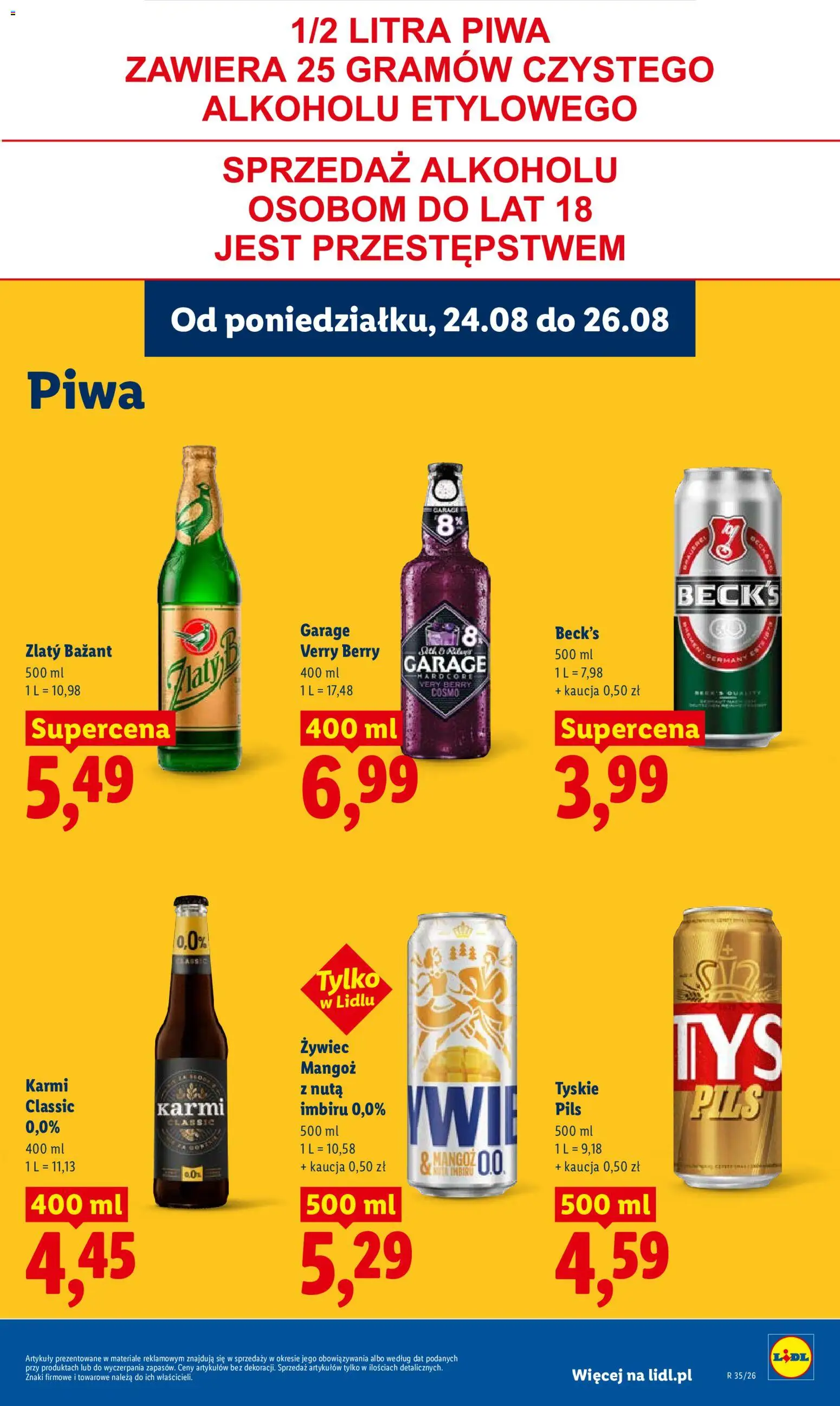 Lidl Polsko leták od 24.08.2026 | Strana: 77 | Produkty: Zlatý Bažant