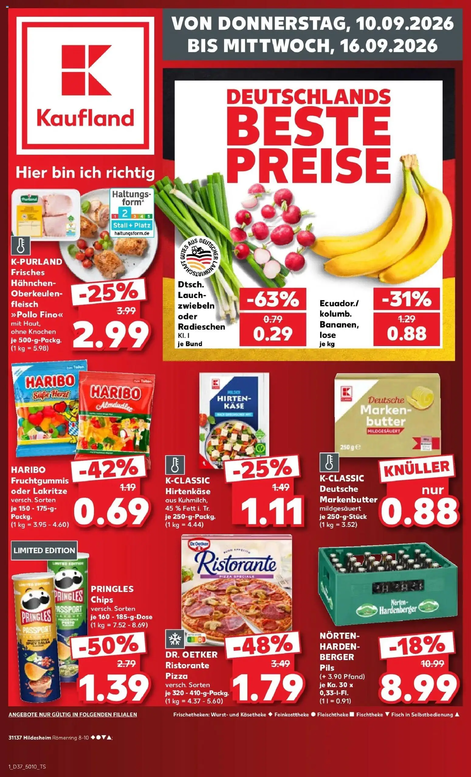 Prospekt Kaufland ab 10.09.2026 » Angebote Online zum Blättern | Seite: 1 | Produkte: Ristorante, Hahnchen, Haribo, Zwiebeln