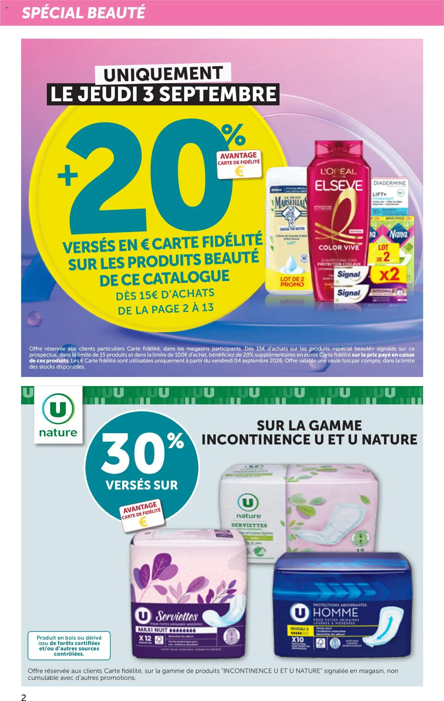 {H1} | Page: 2 | Produits: Produits beauté, Shampooing, Serviettes