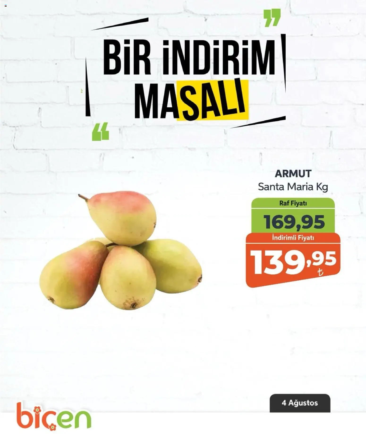 Biçen Market - Bir İndirim MaSalı - meyve - 04 Ağustos 2026 tarihinden itibaren geçerlidir | Sayfa: 7