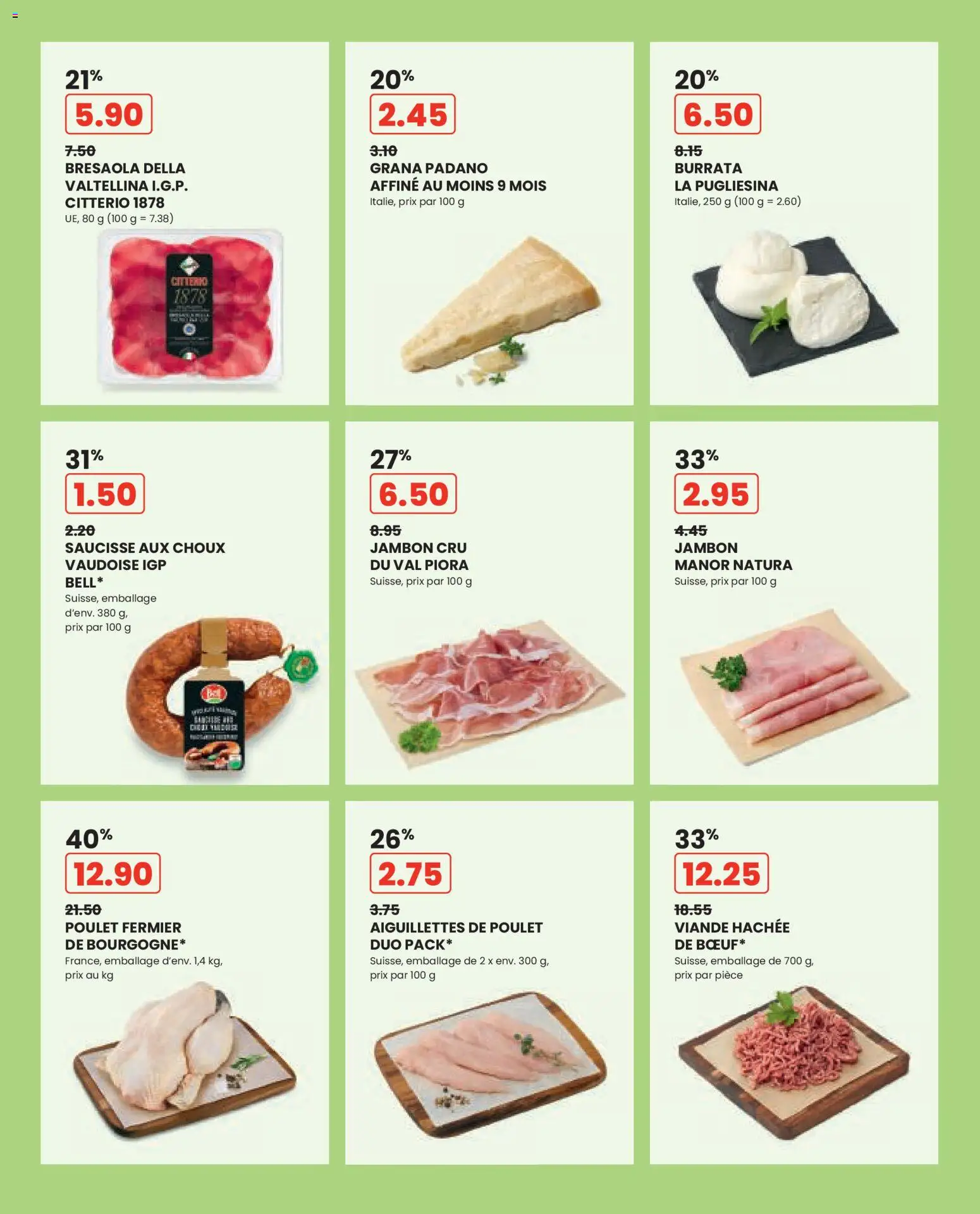 Manor aktionen FR – gültig ab 06.10.2026 | Seite: 4 | Produkte: Grana Padano, Burrata