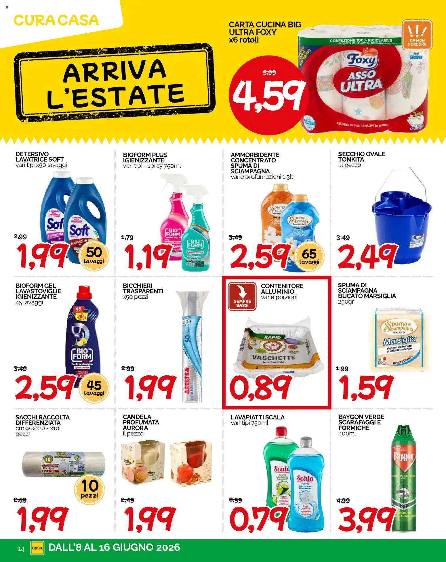 Volantino HarDis del 08.06.2026 | Pagina: 14 | Prodotti: Secchio, Contenitore, Alluminio, Candela