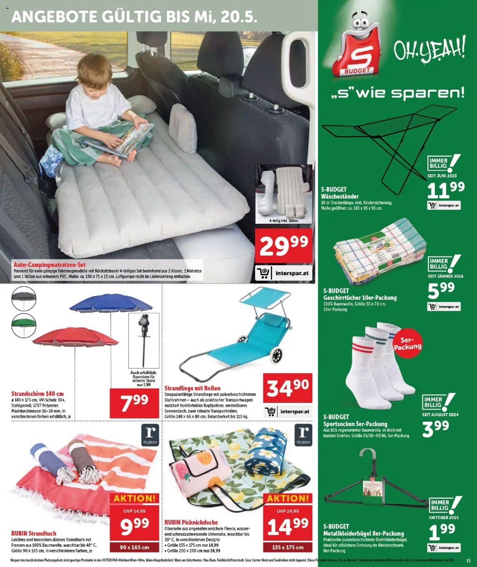 Interspar Flugblatt - Burgenland Sued gültig ab 30.04.2026 | Seite: 16 | Produkte: Wasser, Matratze