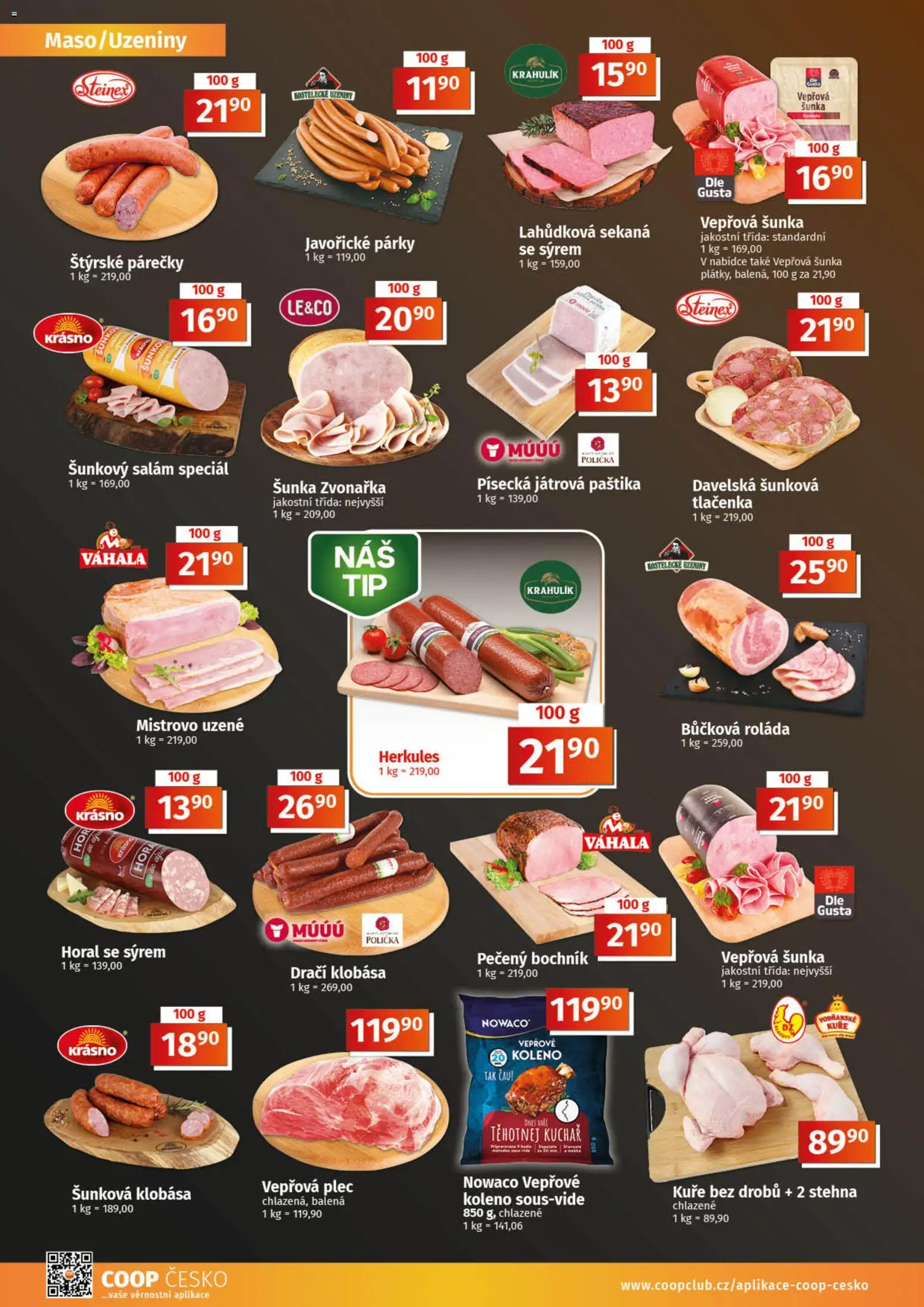 Konzum leták od 17.06.2026 | Strana: 2 | Produkty: Vepřové koleno, Párky, Klobása, Paštika