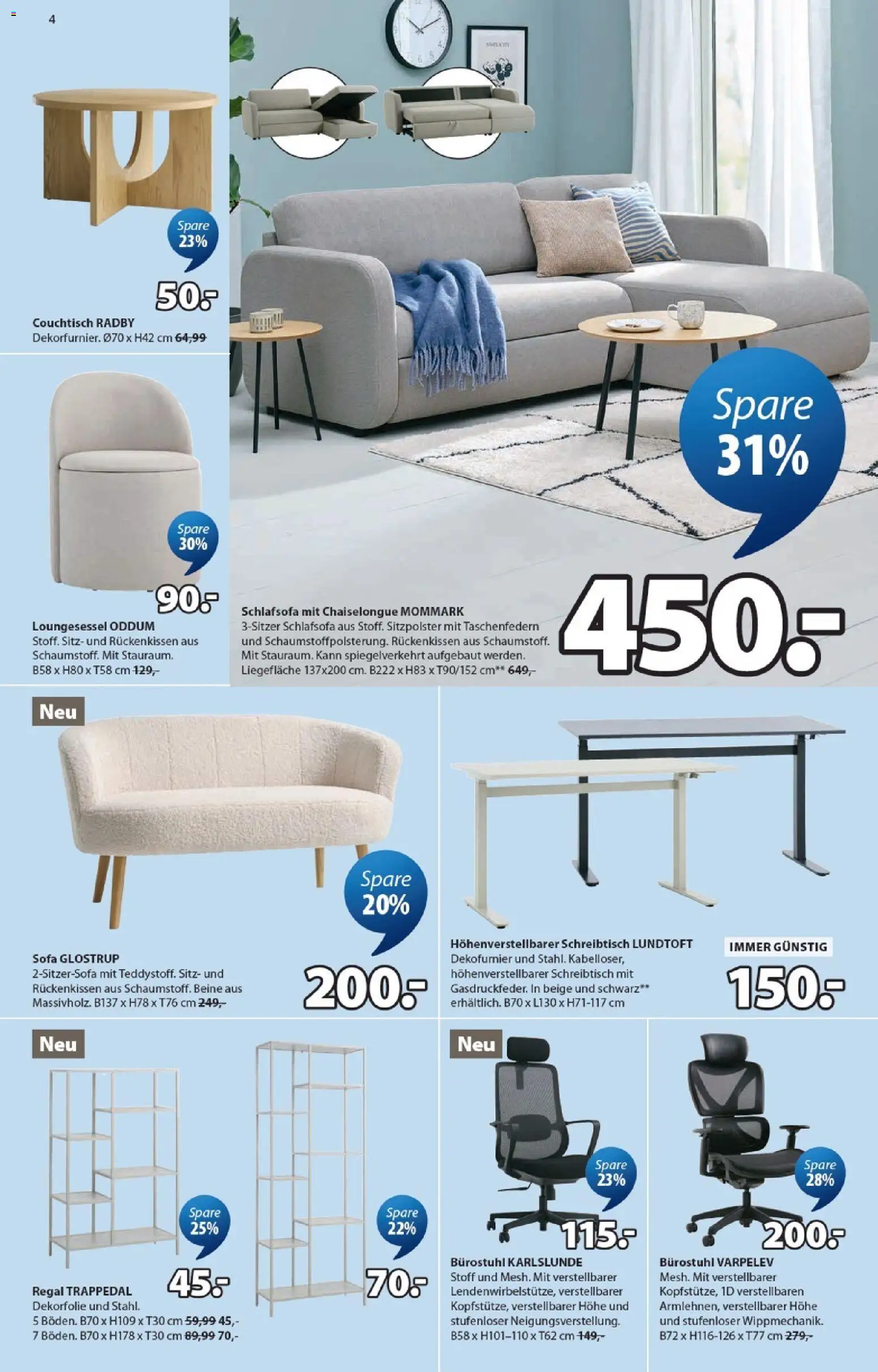 JYSK Flugblatt gültig ab 07.10.2026 | Seite: 4 | Produkte: Sofa, Couchtisch, Regal