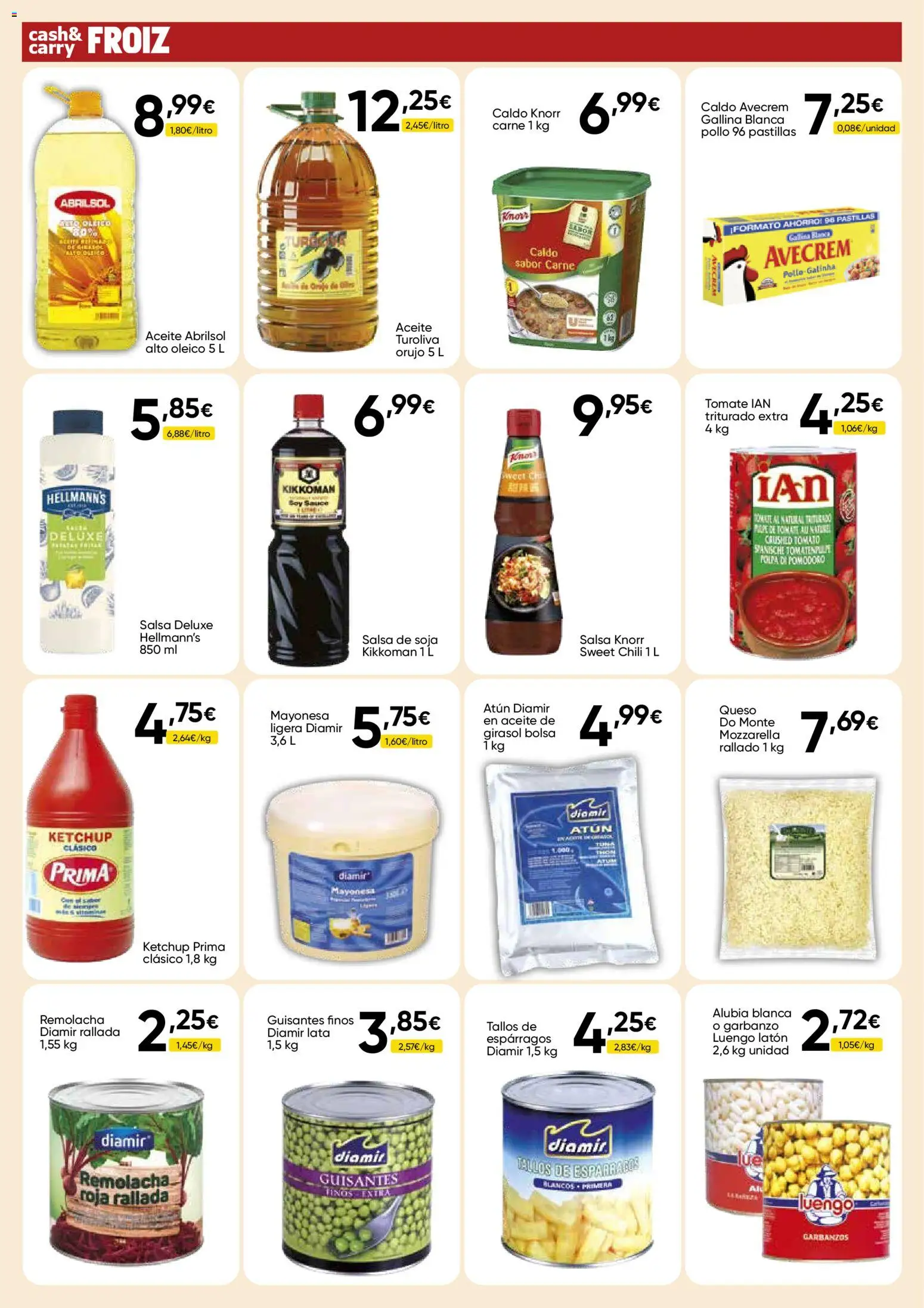 Froiz - Folleto Cash │ válido desde el 03.03.2026 | Página: 12 | Productos: Queso, Νερό καρύδας, Οθόνη προβολής, Bolsa