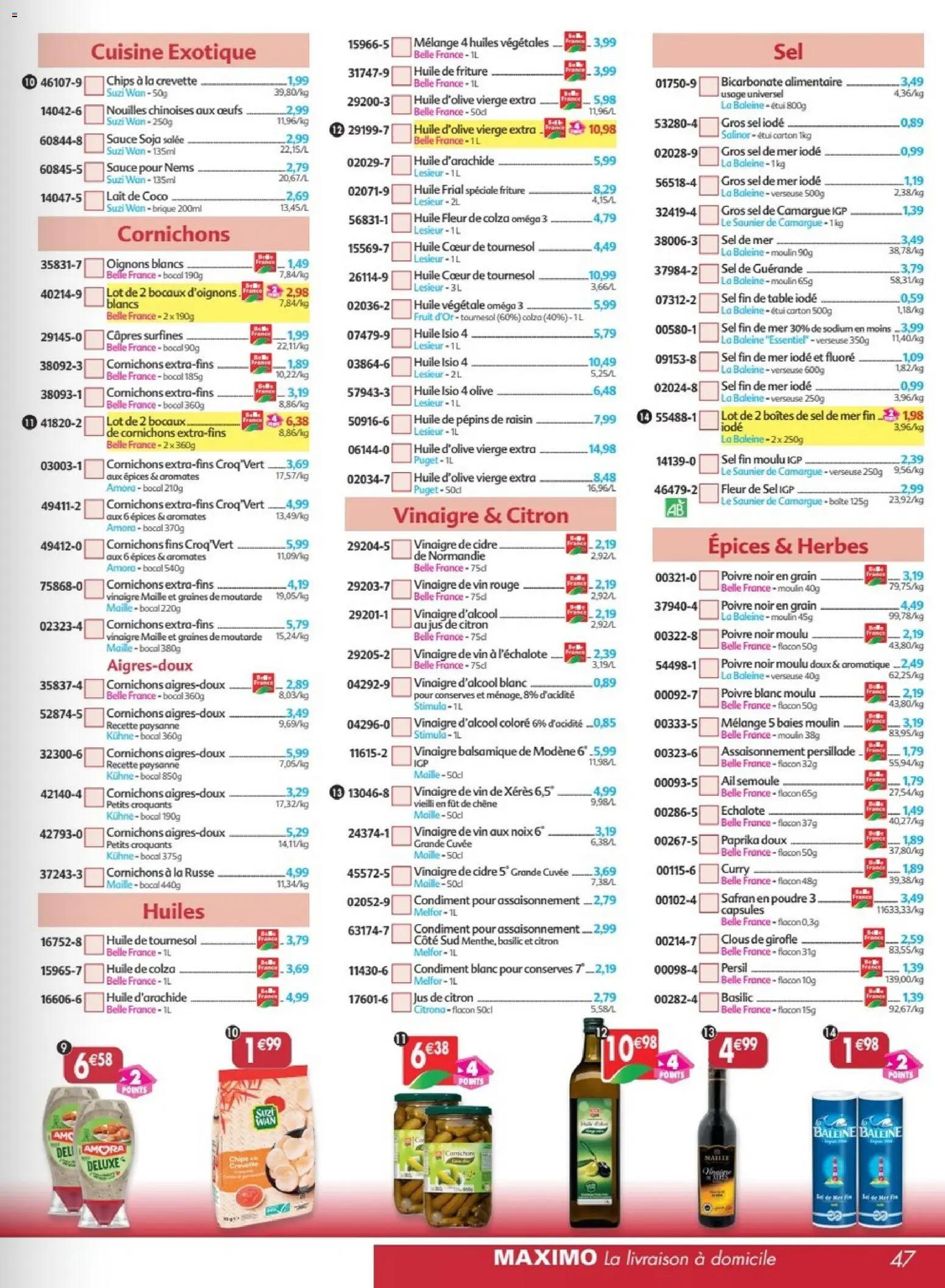 {H1} | Page: 47 | Produits: Huile D'olive, Sel, Cidre, Jus