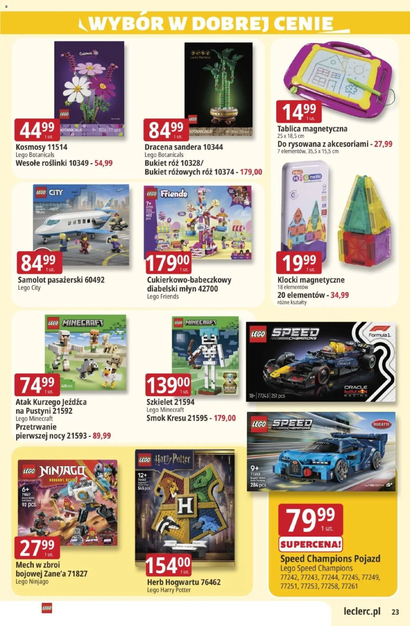 E.Leclerc gazetka od 25.08.2026 | Strona: 23 | Produkty: Red bull, LEGO Harry Potter, LEGO Friends, Klocki magnetyczne