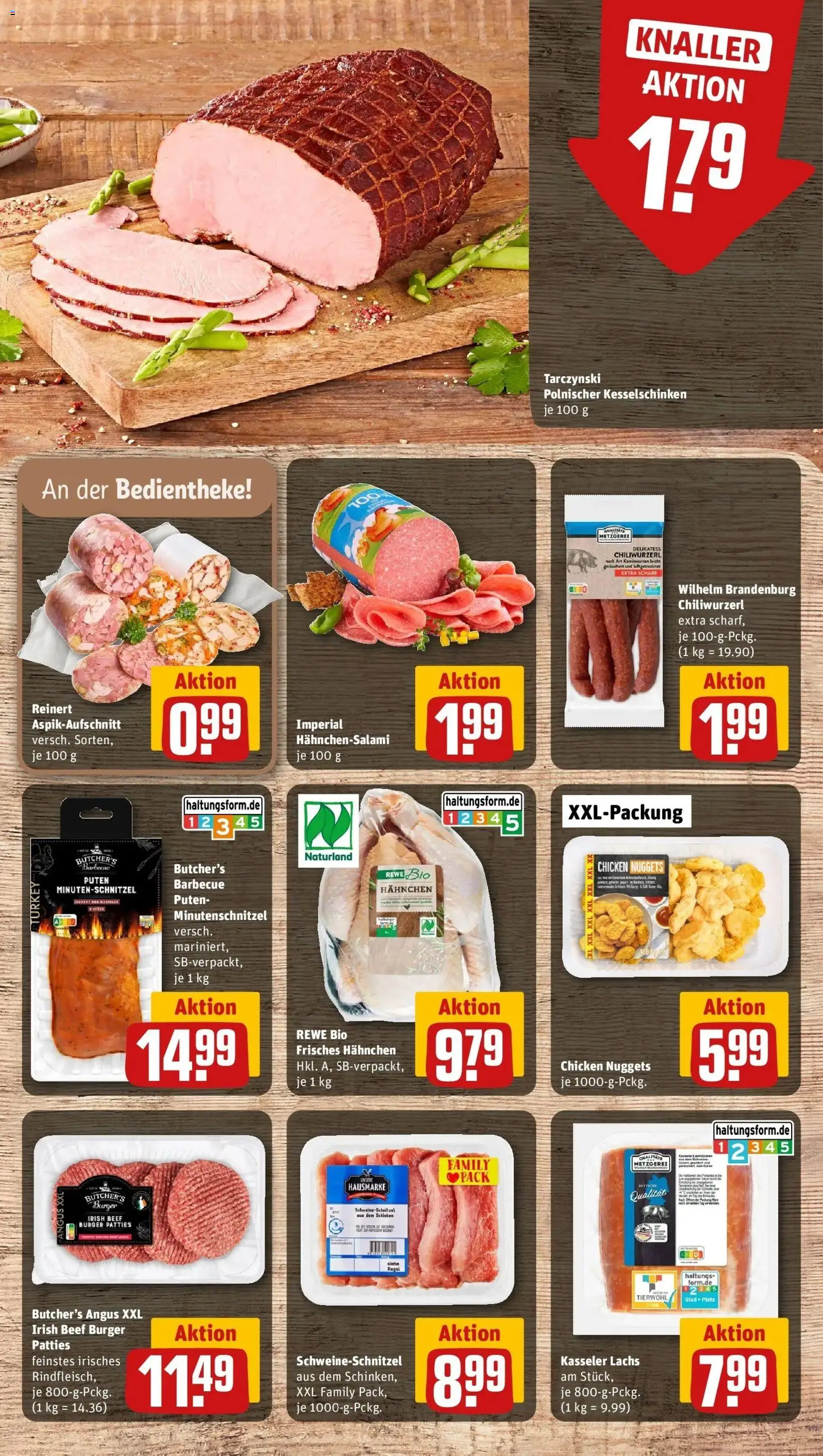 REWE Prospekt ab 14.09.2026 zum Blättern » Angebote | Seite: 6 | Produkte: Hahnchen, Burger, Lachs, Schinken