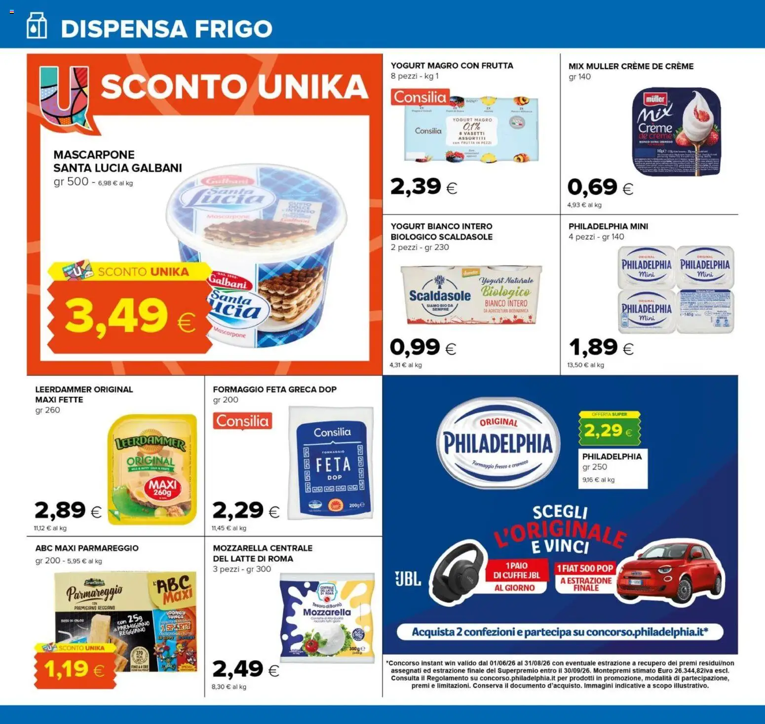 Volantino Oasi del 29/07/2026 | Pagina: 12 | Prodotti: Yogurt, Mozzarella, Latte, Cuffie
