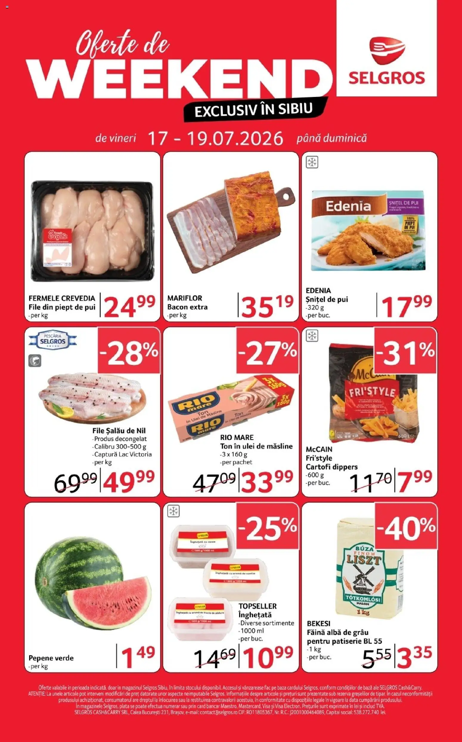 Noul catalog Selgros – valabil de la 17.07.2026 | Pagină: 1 | Produse: Hacıyatmaz Kedi Oyuncağı, Măsline, Înghețată, Cartofi
