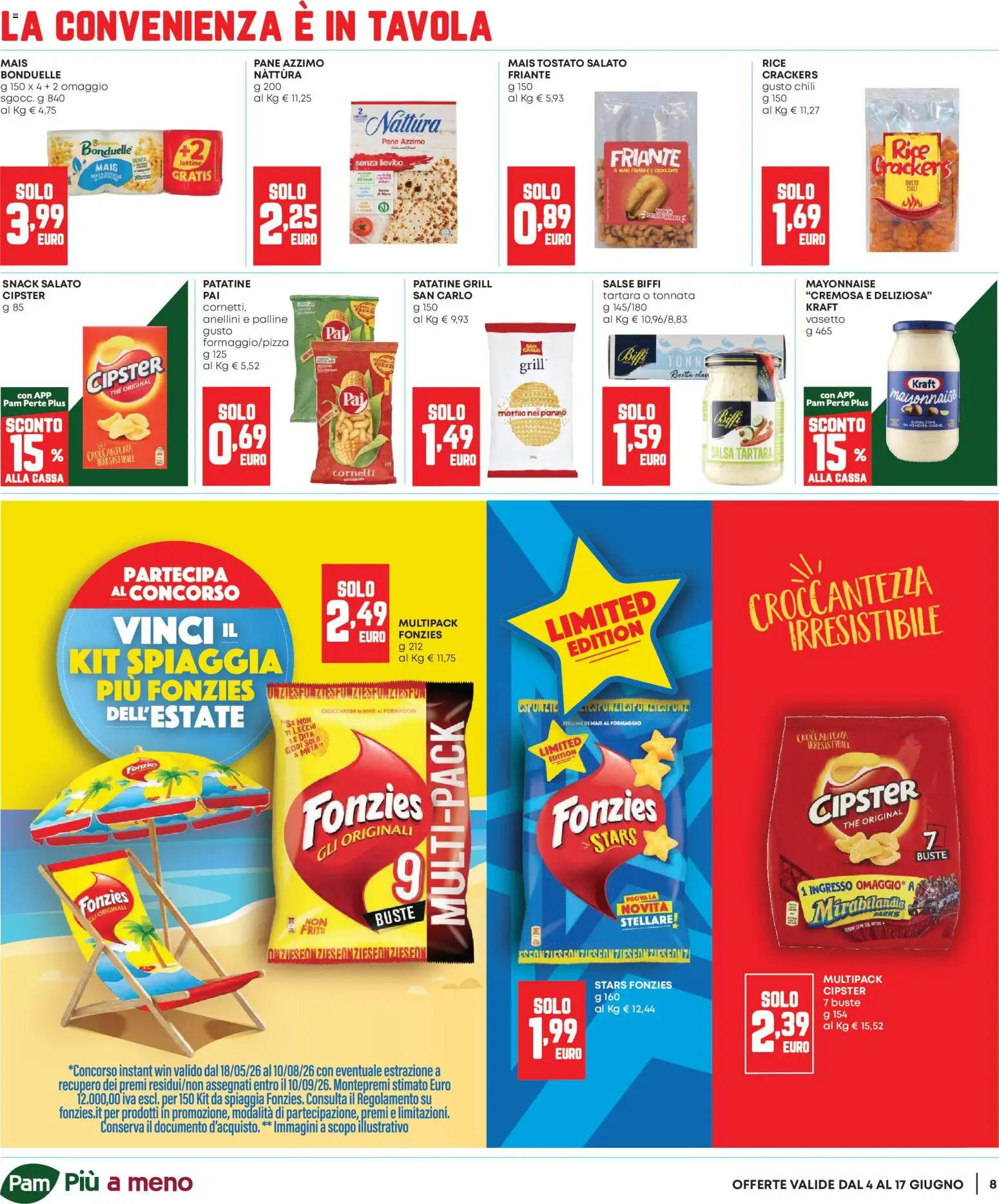 Volantino Panorama del 04.06.2026 | Pagina: 8 | Prodotti: Formaggio, Crackers, The, Mais