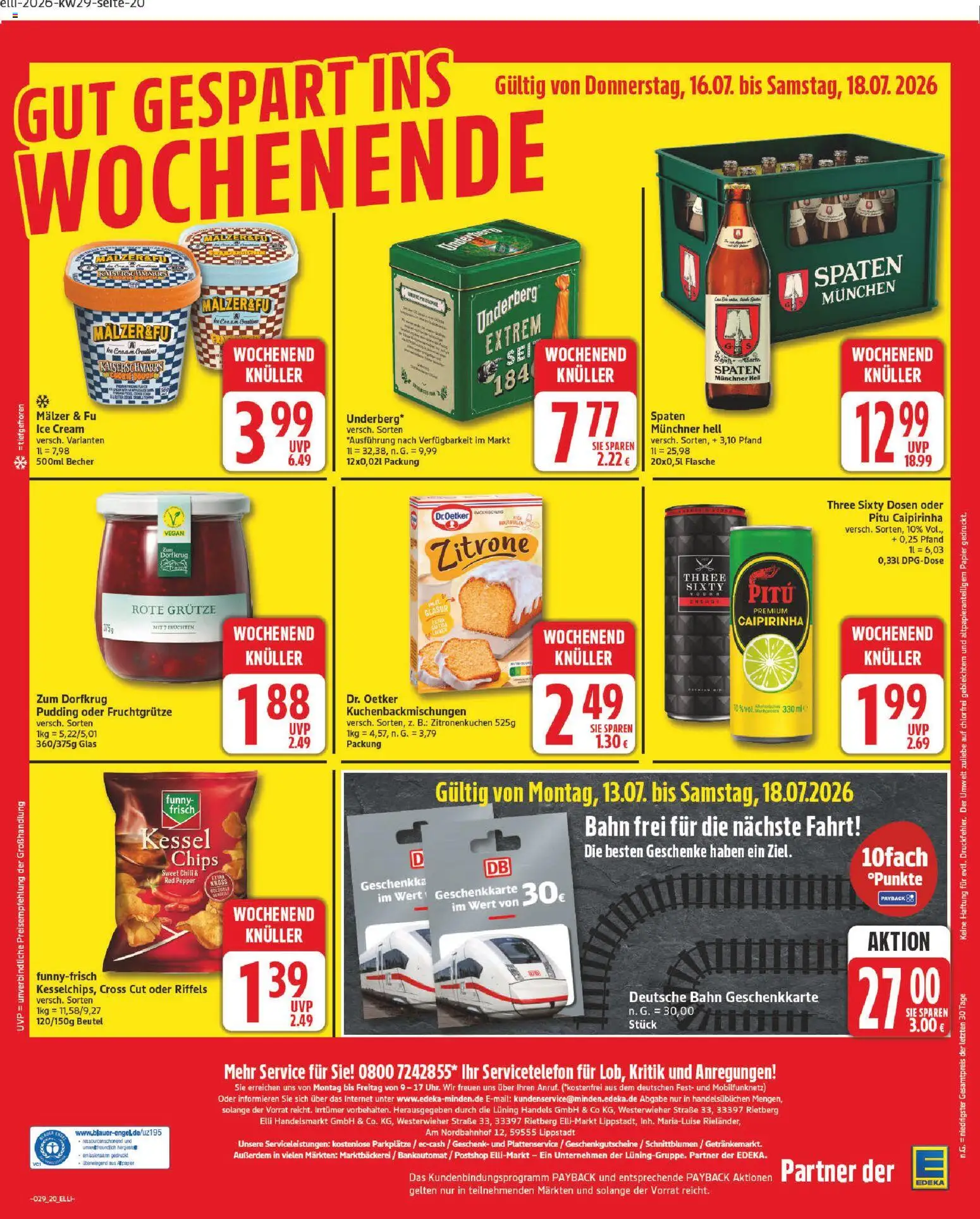 Elli Markt Prospekt Erwitte – gültig ab 13.07.2026 | Seite: 23 | Produkte: Pudding, Chili, Chips, Underberg