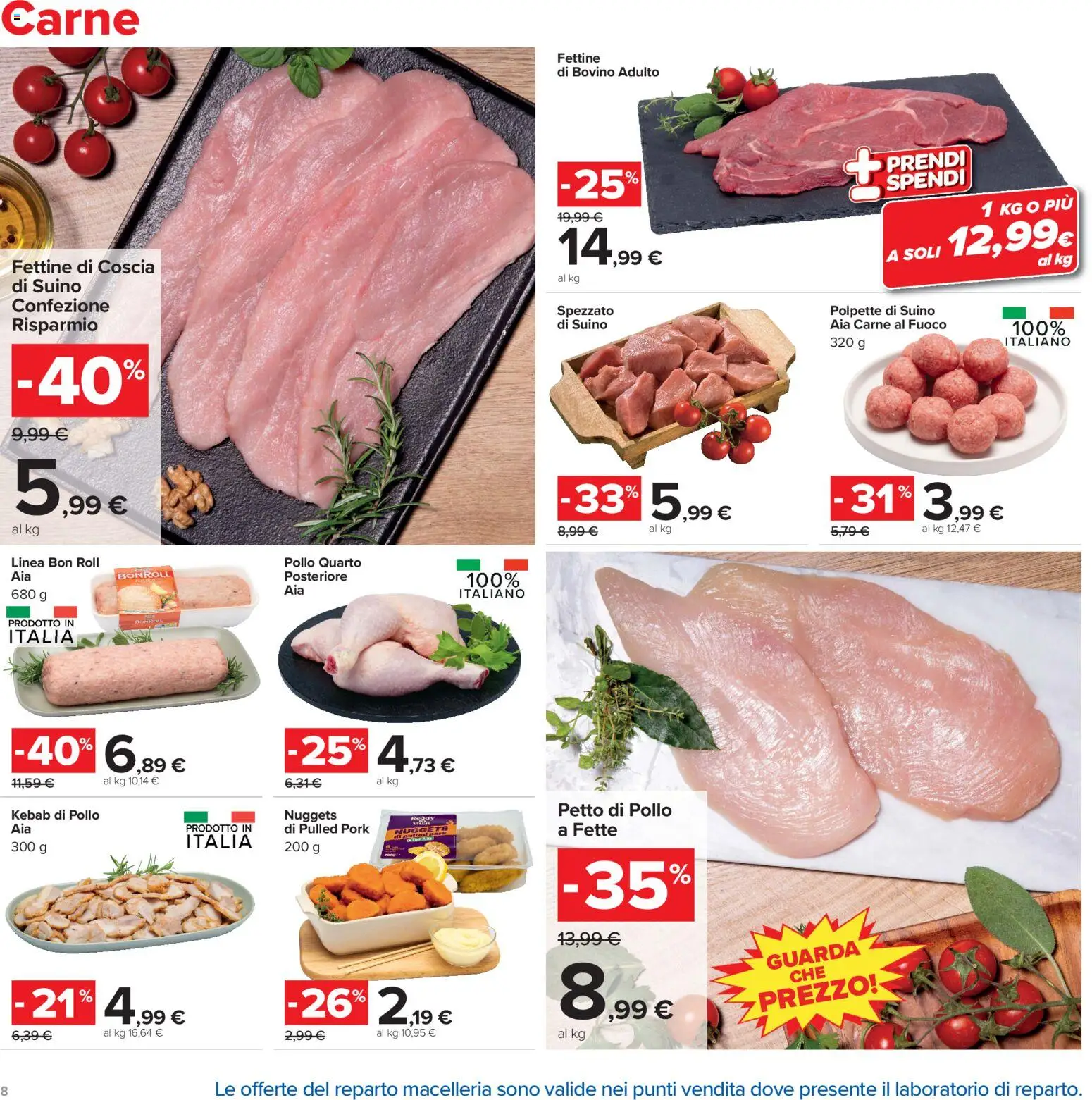 Volantino Carrefour del 04/09/2026 | Pagina: 8 | Prodotti: Petto di Pollo, Pollo, Suino, Carne