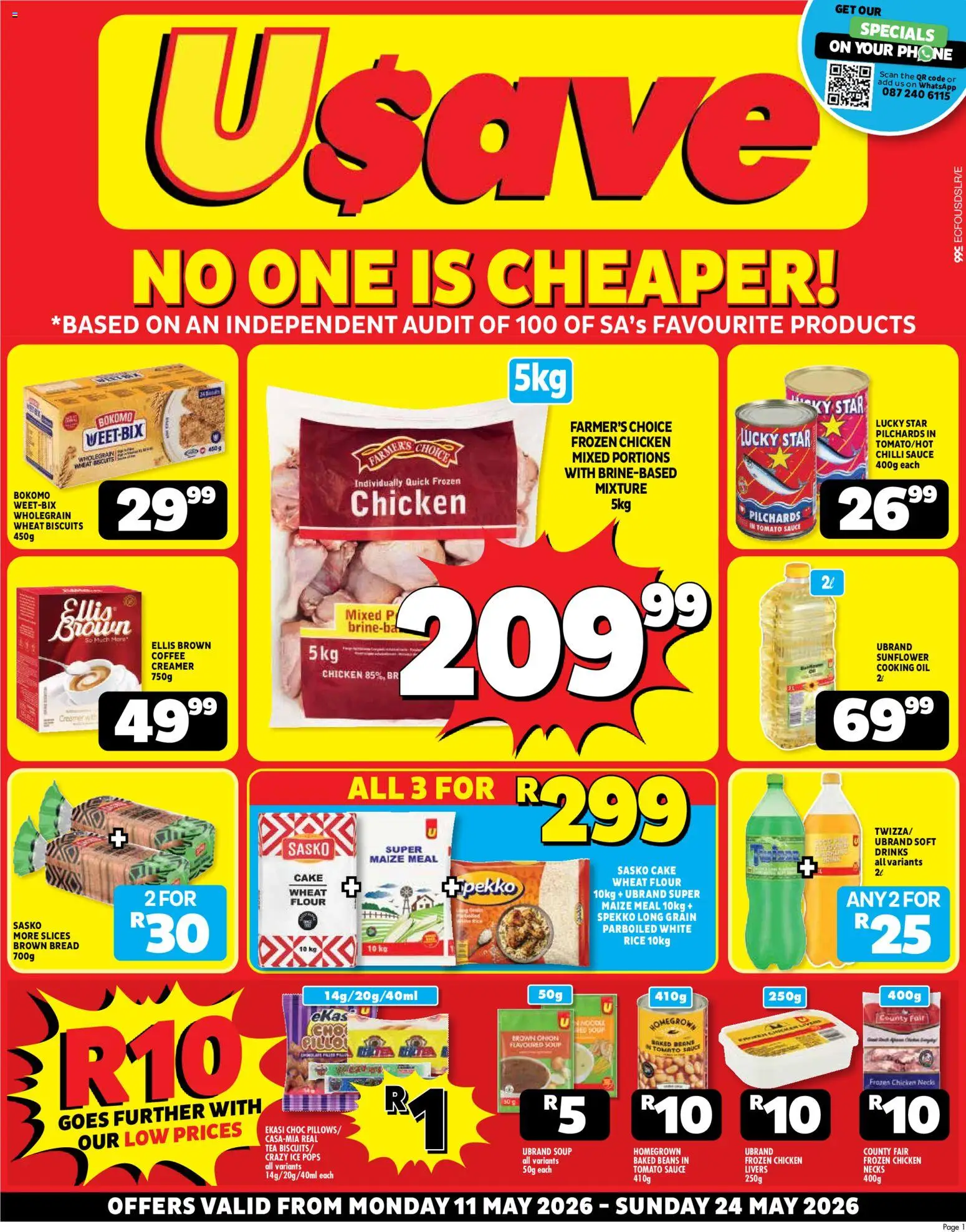 New Usave catalogue – valid from 11.05.2026 | Page: 1 | Products: Cake, Flour, Phone, Creamer