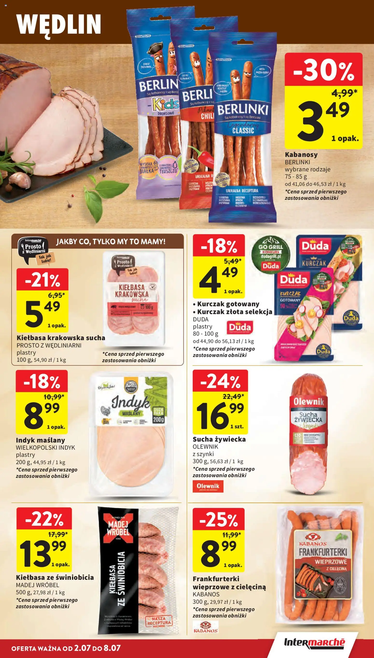 Intermarche gazetka od 02.07.2026 | Strona: 15 | Produkty: Kiełbasa, Grill, Kabanosy, Kiełbasa krakowska