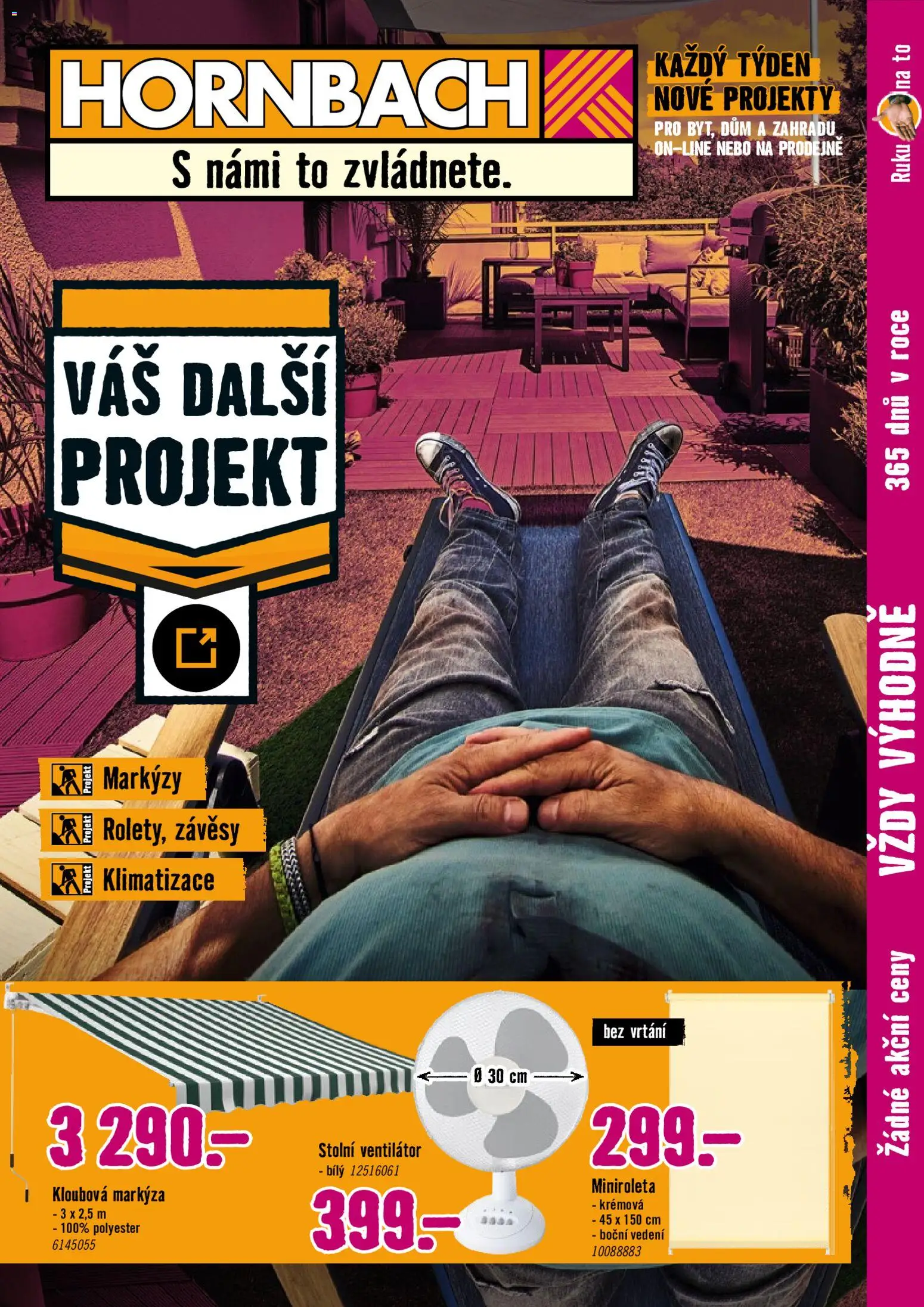HORNBACH leták - Sluneční ochrana od 17.06.2026 | Strana: 1 | Produkty: Klimatizace, Ventilátor, Závěsy, Markýza
