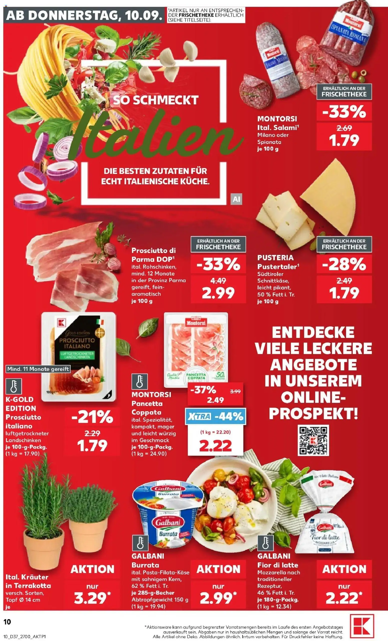 Prospekt Kaufland ab 10.09.2026 » Angebote Online zum Blättern | Seite: 10 | Produkte: Mozzarella, Burrata
