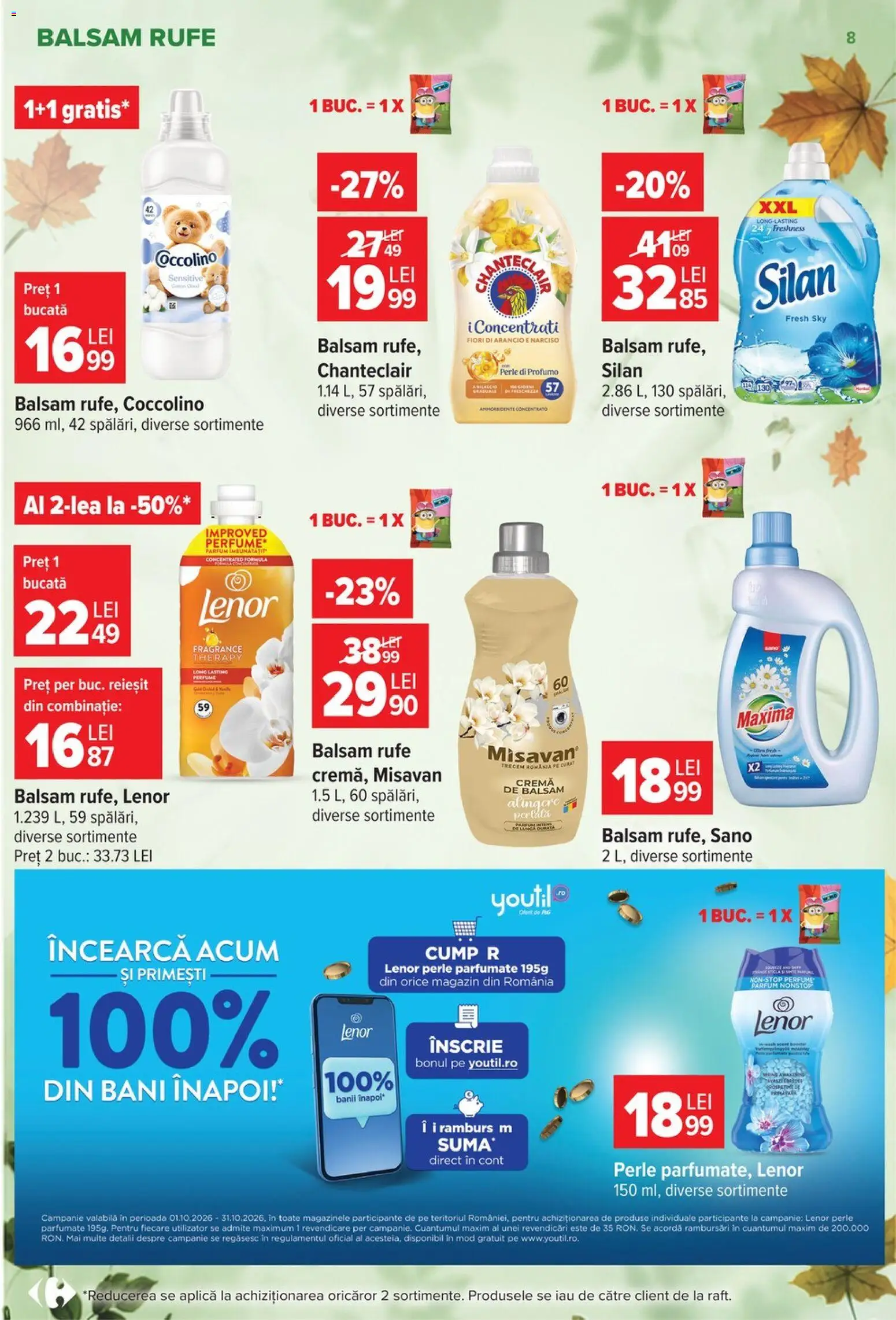 Noul catalog Carrefour – valabil de la 30.09.2026 | Pagină: 8 | Produse: Silan, Perle, Parfum, Perie