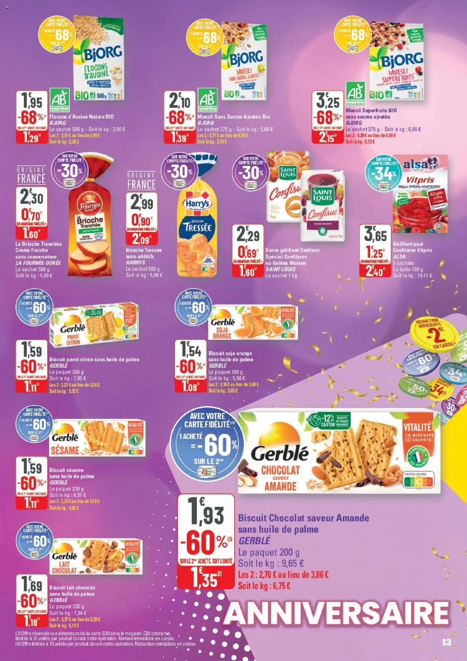 {H1} | Page: 14 | Produits: Flocons d’avoine, Amande, Citron, Biscuits