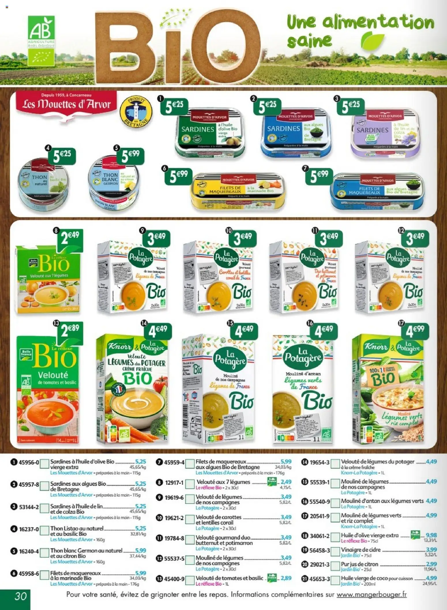 {H1} | Page: 30 | Produits: Sardines, Jus de citron, Jus, Riz