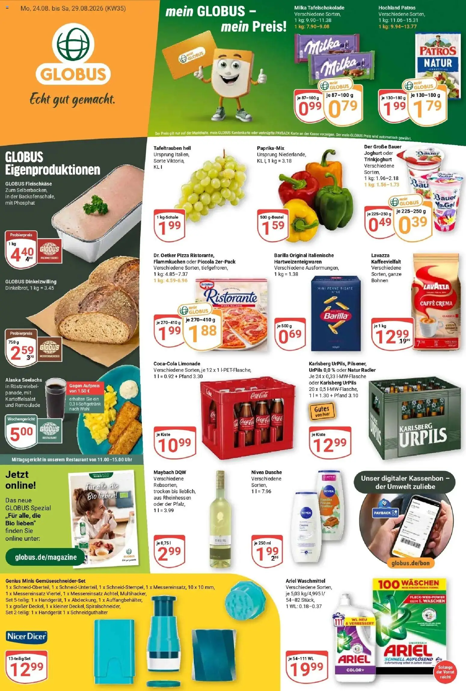 Globus Prospekt Neunkirchen (ab 24.08.2026) » Angebote online | Seite: 3 | Produkte: Lavazza, Barilla, Limonade, Creme