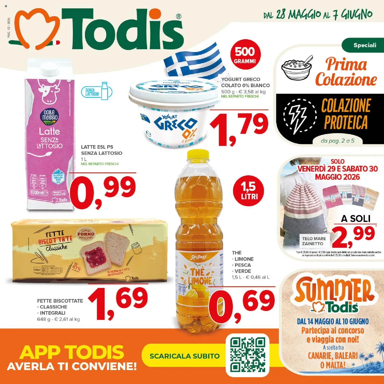 Volantino Todis del 28.05.2026 | Pagina: 1 | Prodotti: Yogurt, Limone, Pesca, Forno