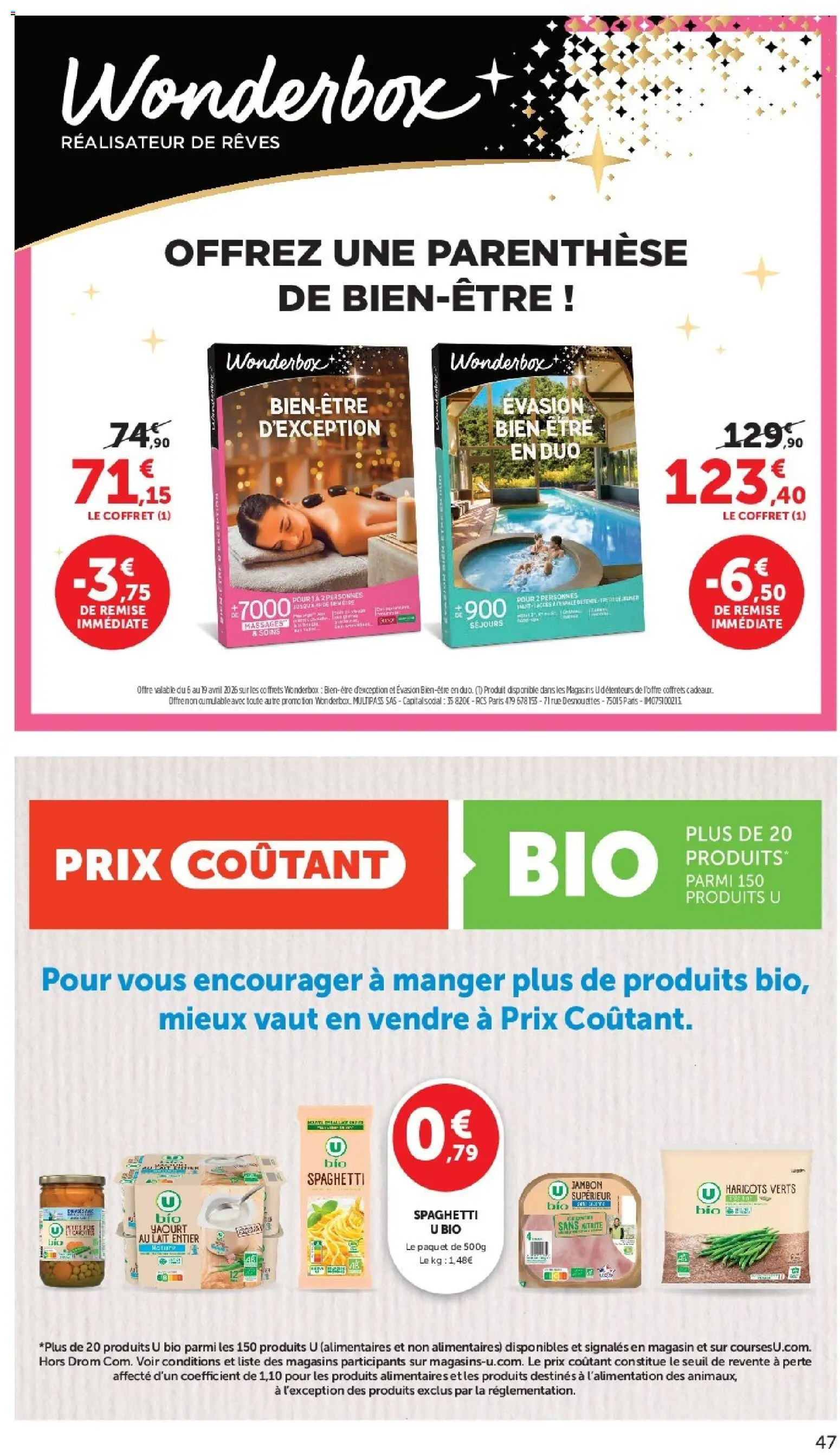 {H1} | Page: 47 | Produits: Lait entier, Spaghetti, Yaourt, Jambon