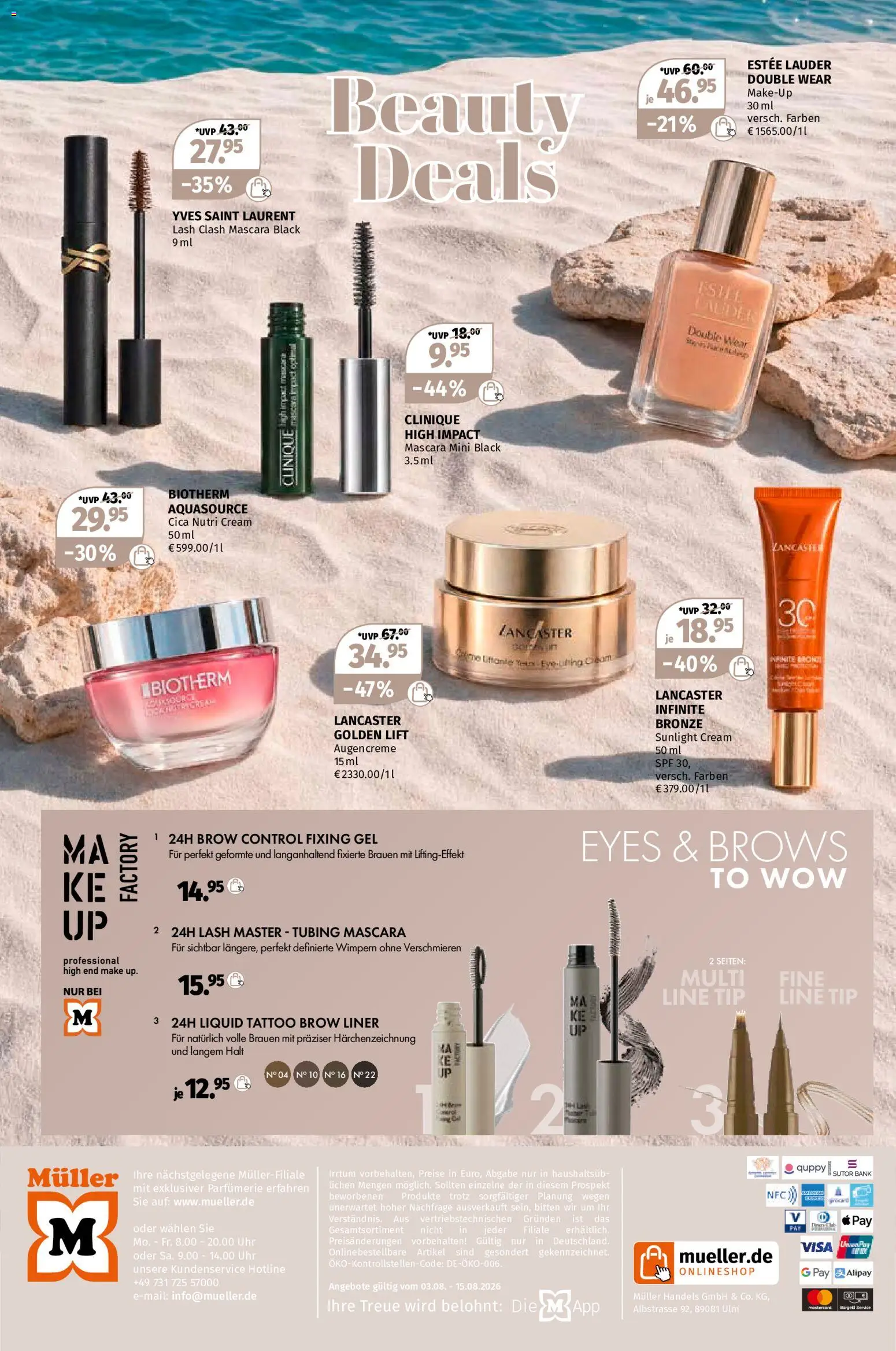 Müller Parfümerie-Highlights – gültig ab 03.08.2026 | Seite: 8 | Produkte: Mascara, Uhr