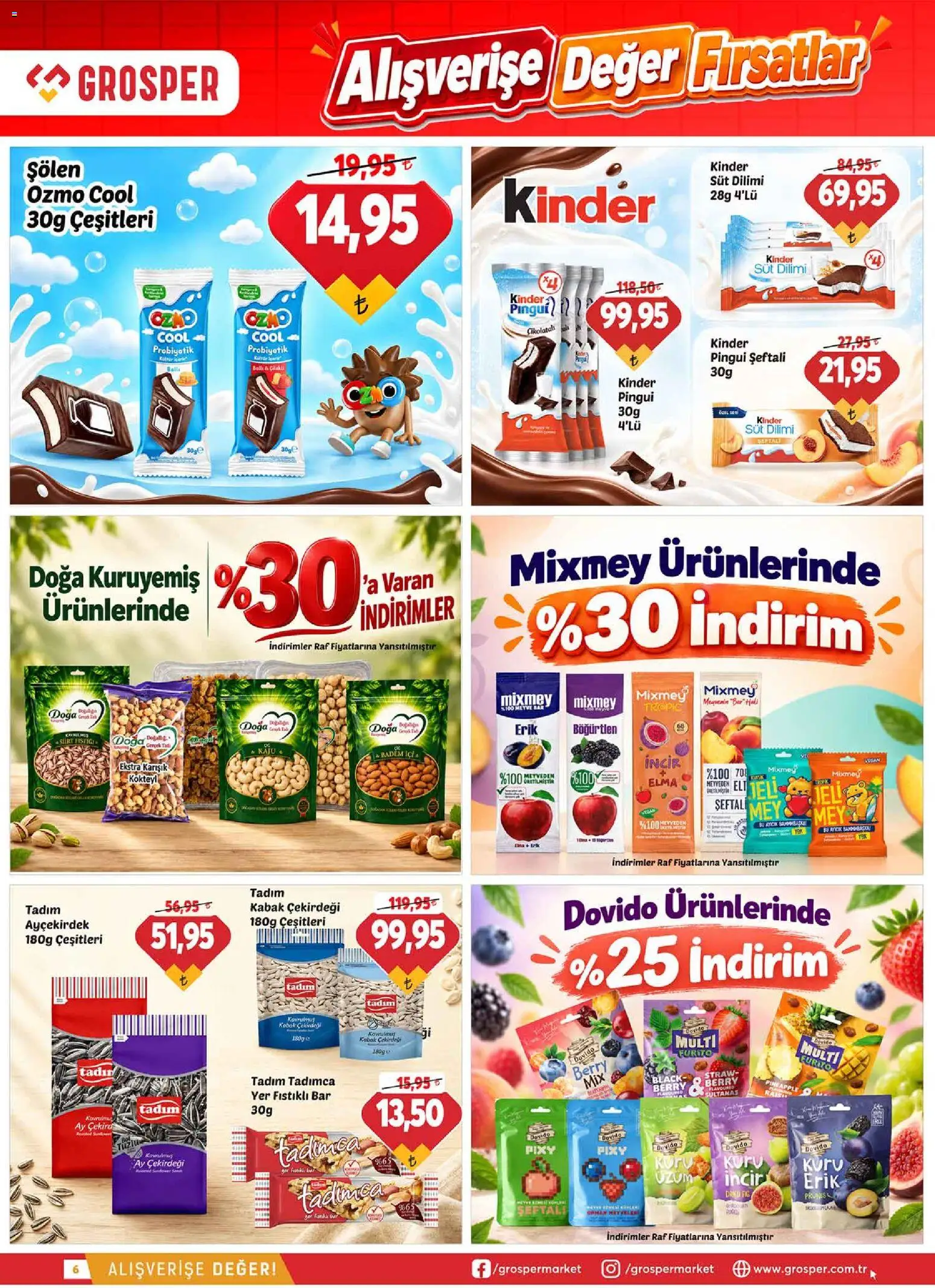 Grosper Katalog - 16 Eylül 2026 tarihinden itibaren geçerlidir | Sayfa: 6 | Ürünler: Erik, Süt, Badem, Şeftali