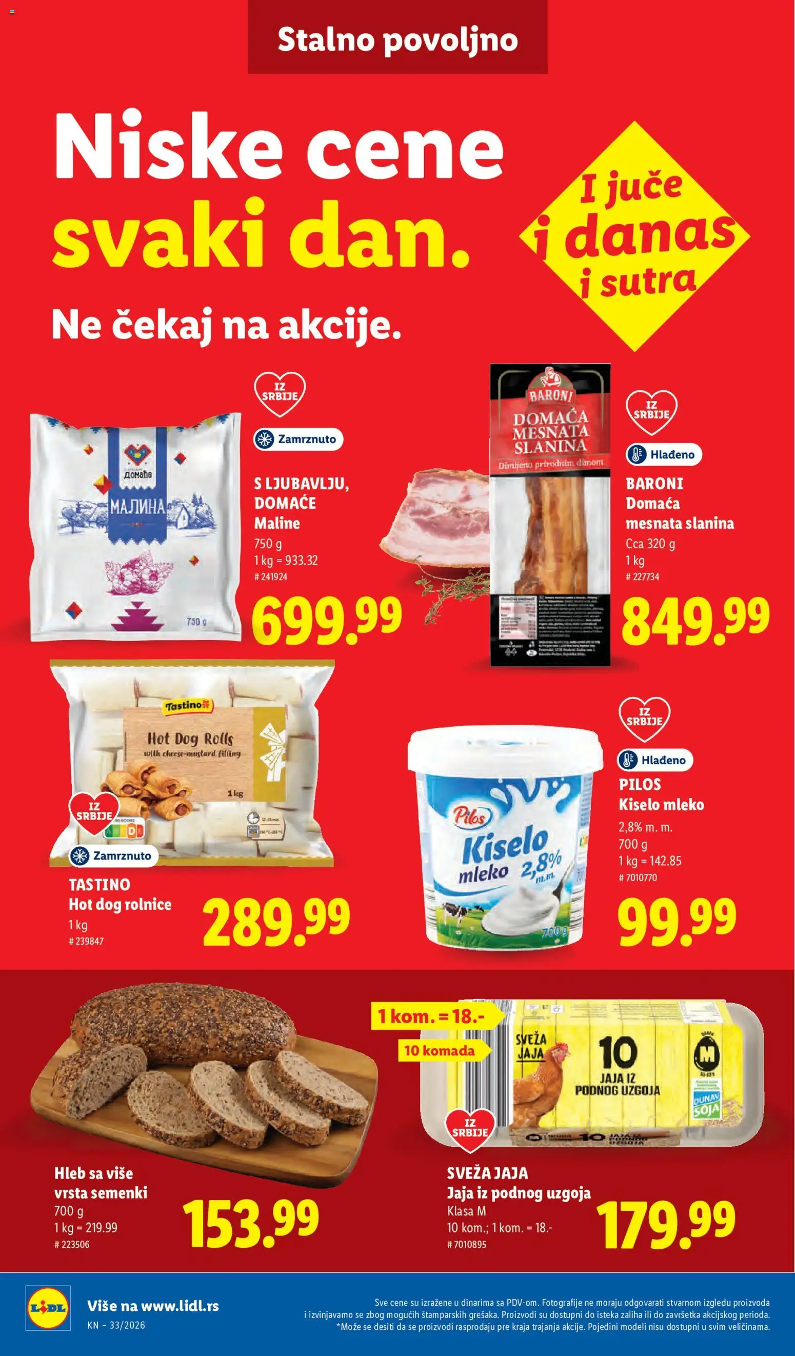 Lidl katalog - važi od 13.08.2026 | Strana: 40 | Proizvode: Kiselo mleko, Jaja, Hleb, Hot dog