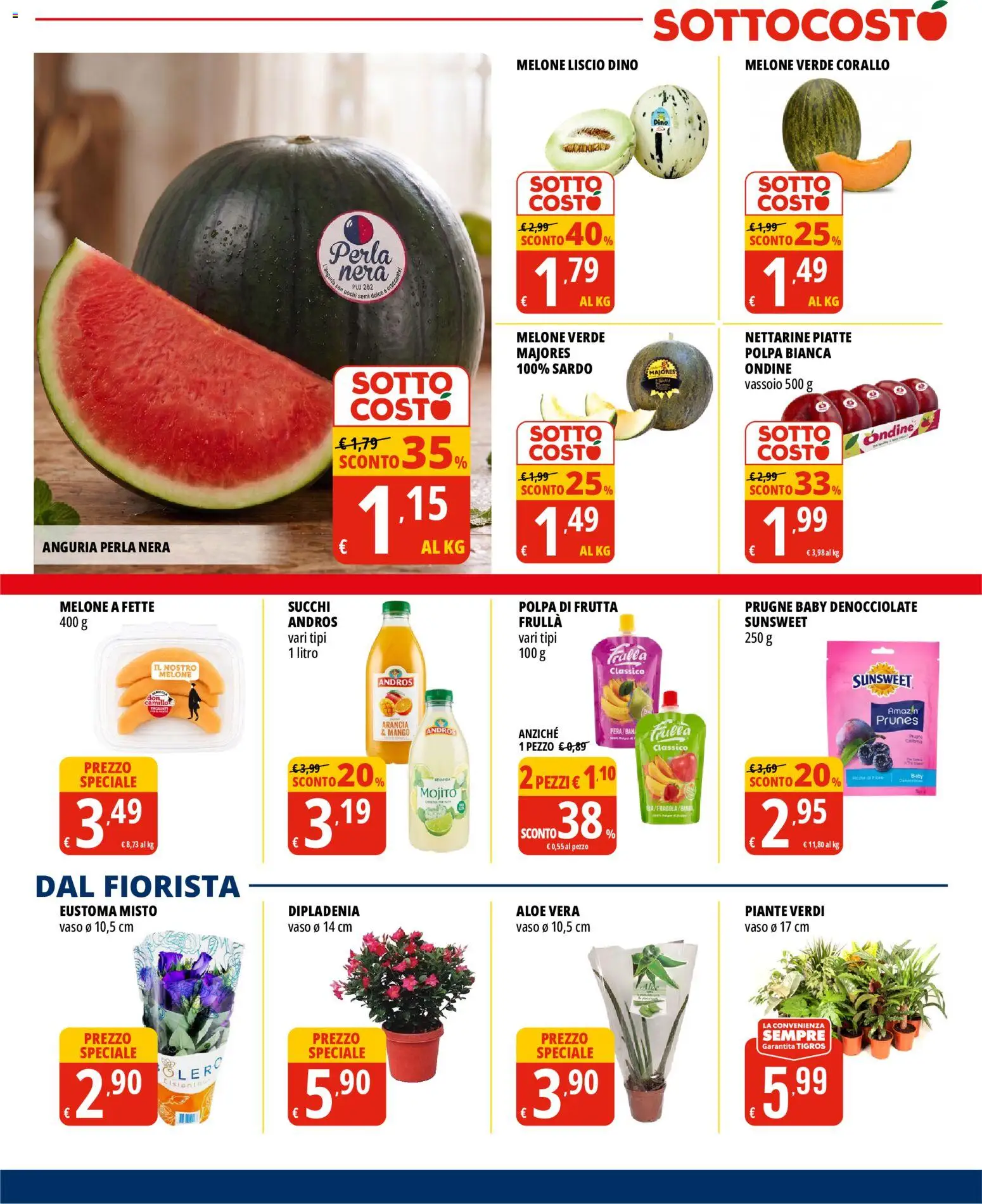 Volantino Tigros del 15/07/2026 | Pagina: 6 | Prodotti: Anguria, Aloe vera, Vassoio, Vaso