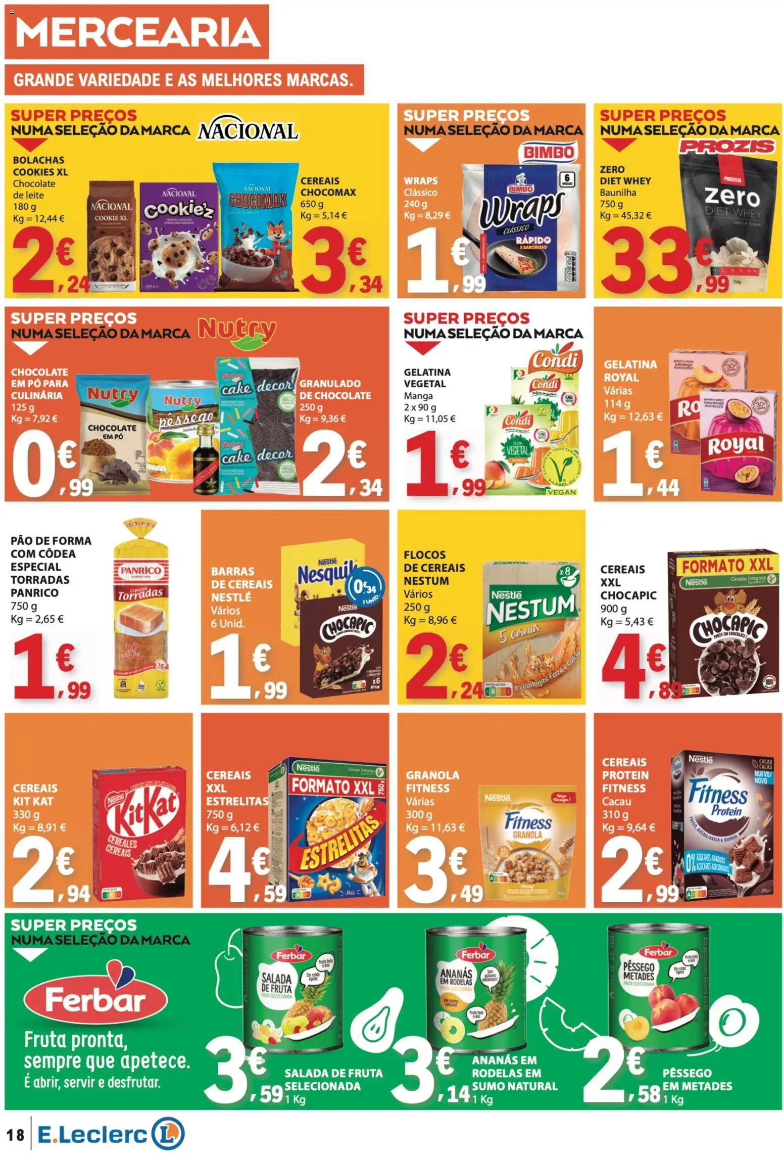E.Leclerc folheto │ válido de 30.04.2026 | Página: 18 | Produtos: Ferro, Pó, Chocolate, Flocos