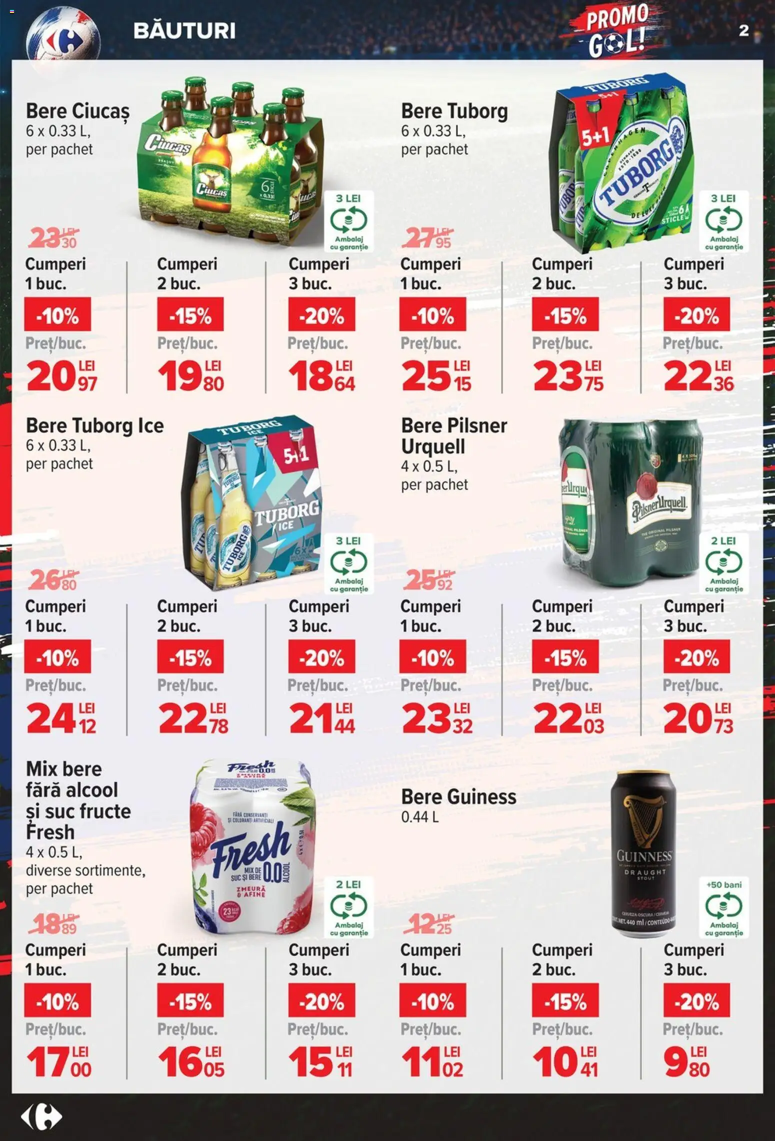 Noul catalog Carrefour – valabil de la 03.06.2026 | Pagină: 2 | Produse: Afine, Suc, Bere, Fructe