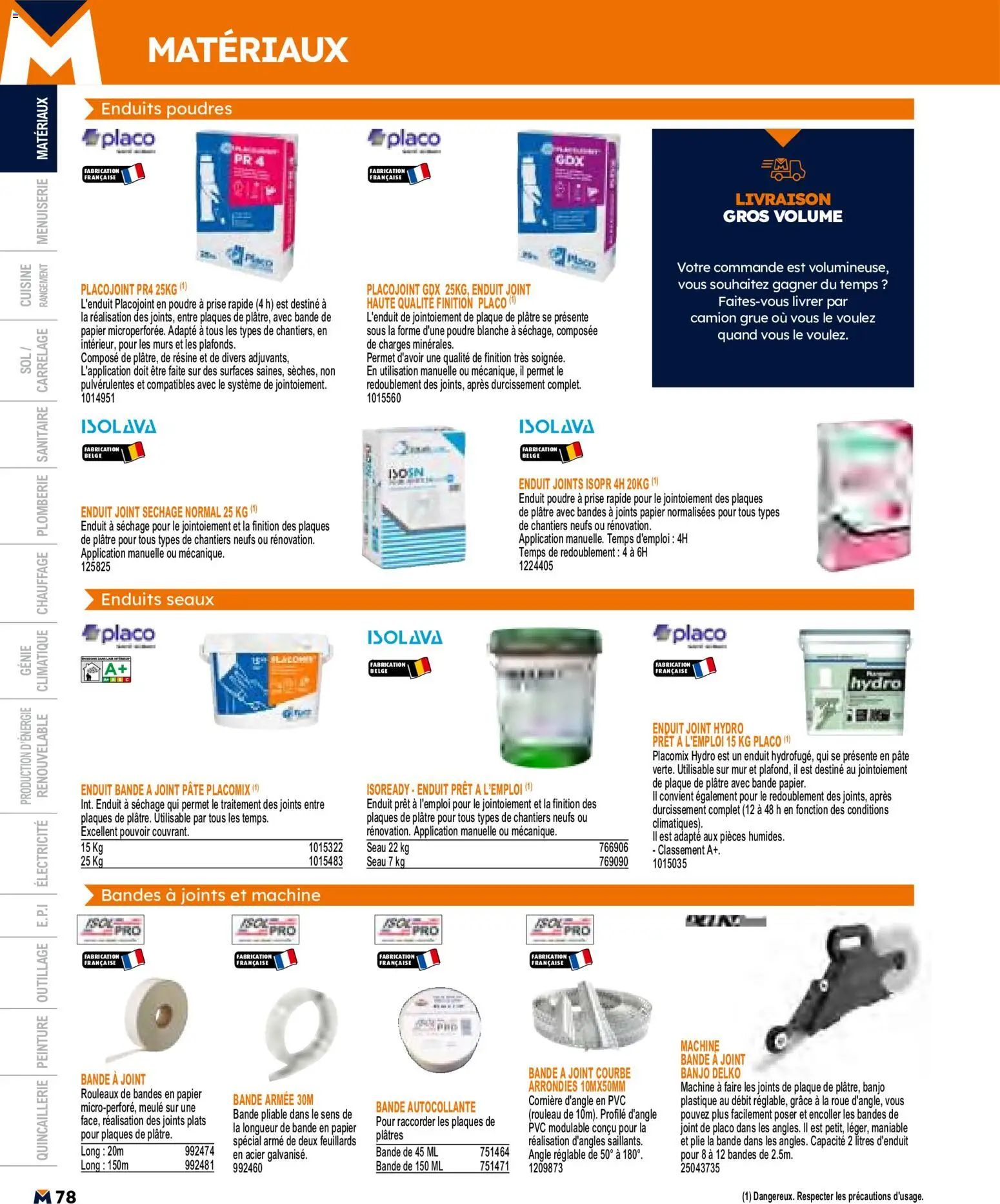 {H1} | Page: 78 | Produits: Poudre, Plâtre, Rouleau, Prise