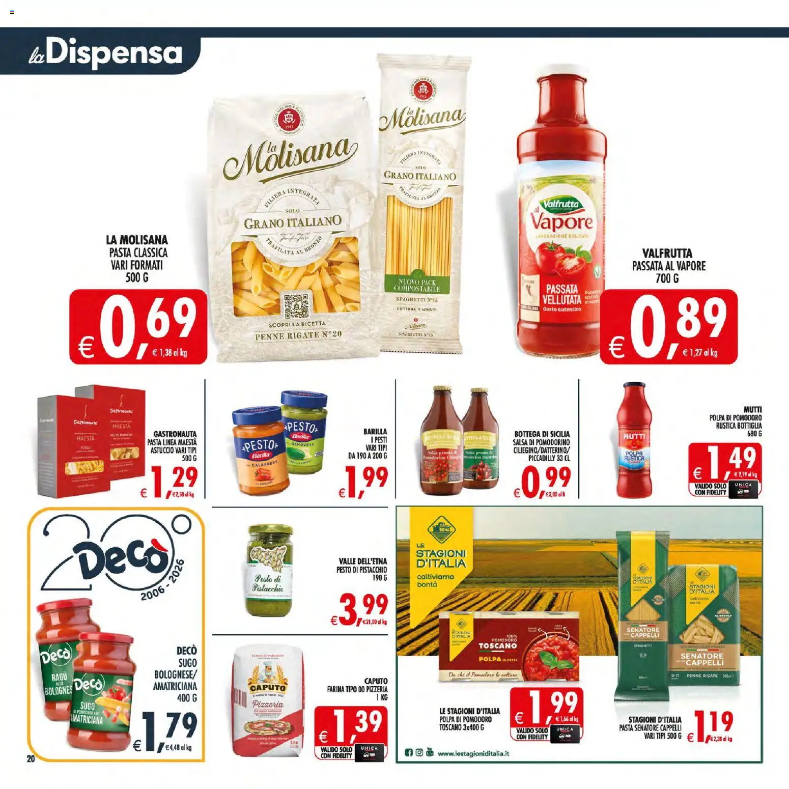 Volantino Decò del 30/06/2026 | Pagina: 26 | Prodotti: Pomodoro, Pesto, Astuccio, Bottiglia