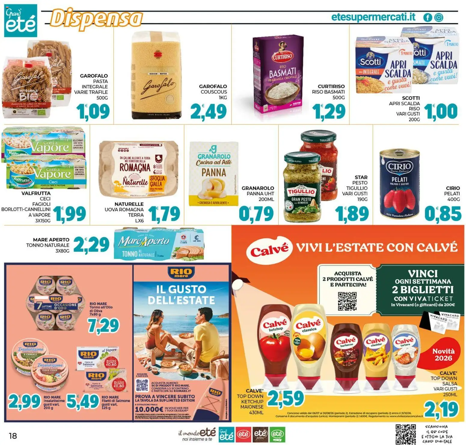 Volantino Eté del 07/08/2026 | Pagina: 18 | Prodotti: Uova, Panna, Cous cous, Fragranza