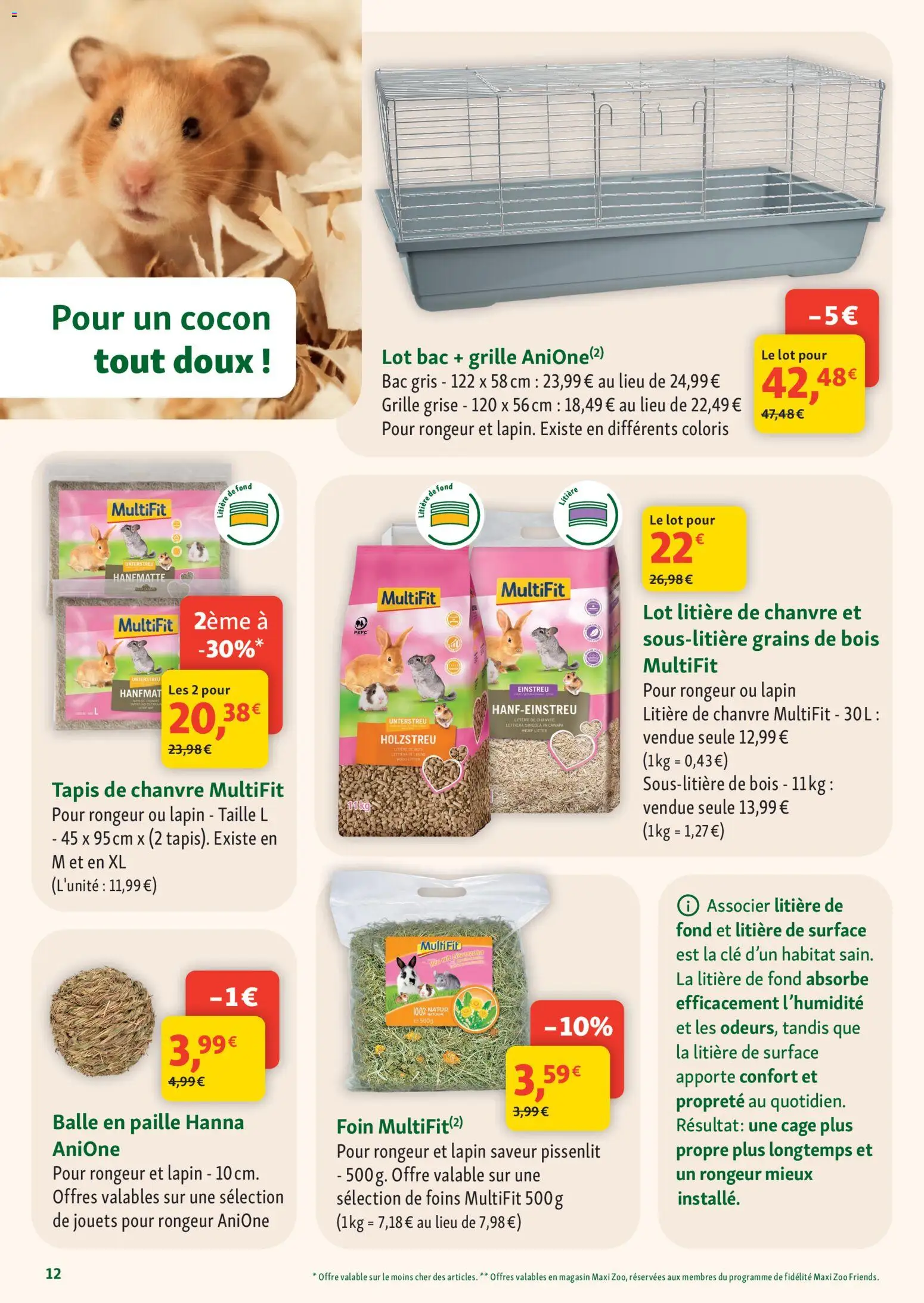 {H1} | Page: 12 | Produits: Jouets, Cage, Foins, Tapis