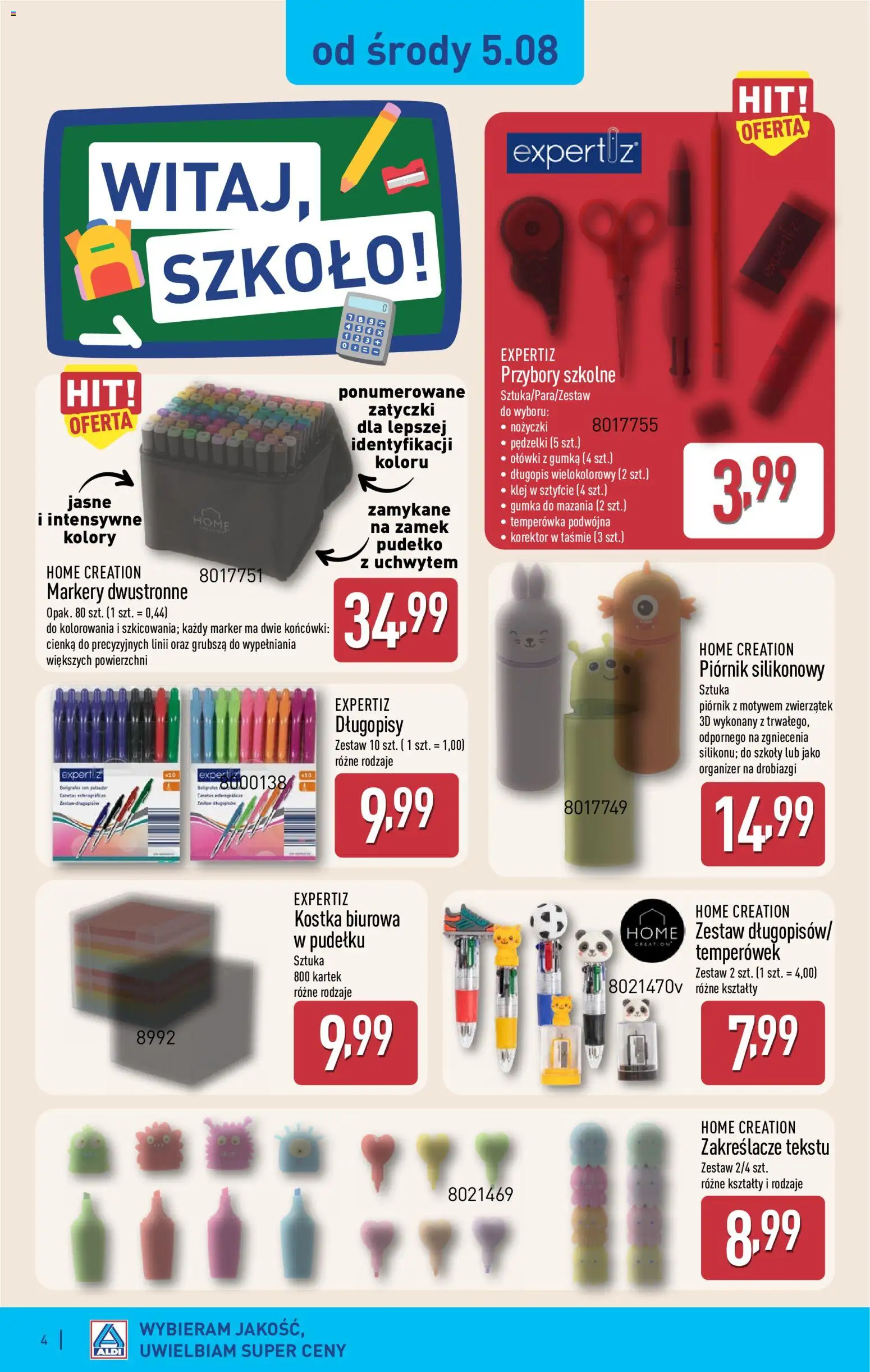 Aldi Polsko leták - Ostatnie sztuki w wybranych sklepach od 05.08.2026 | Strana: 4 | Produkty: Organizér, Korektor