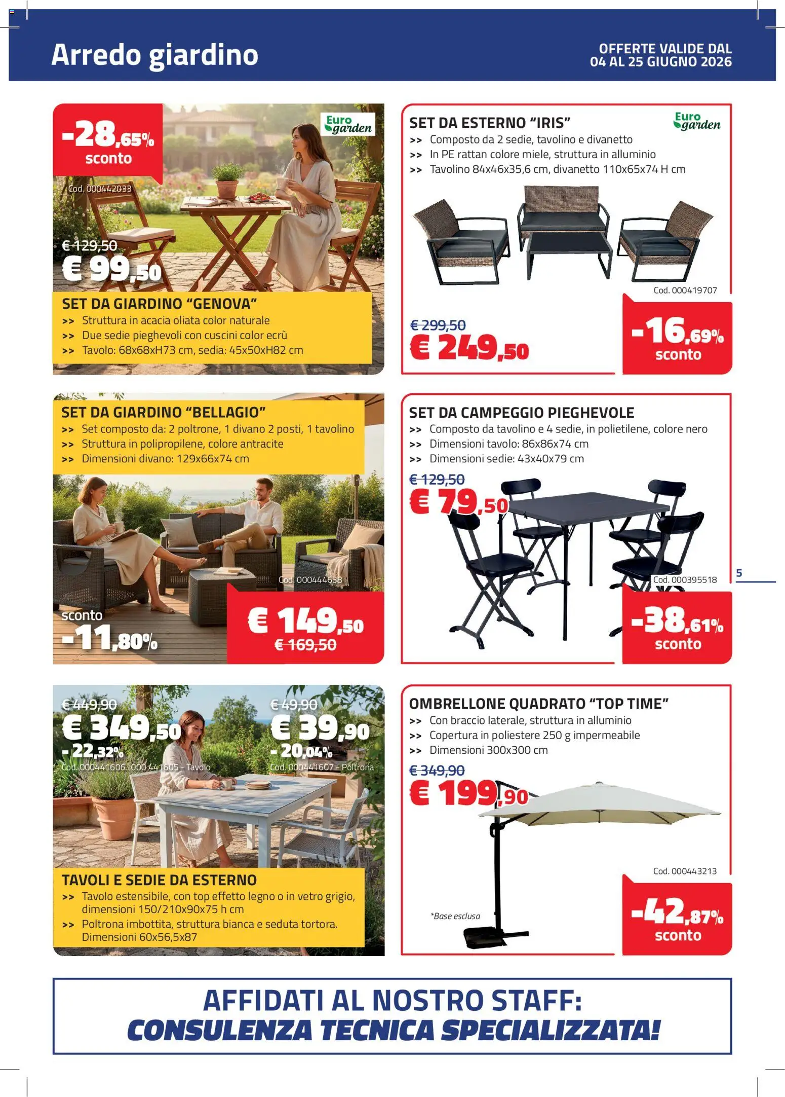 Volantino Eurobrico del 04.06.2026 | Pagina: 5 | Prodotti: Tavolino, Top, Poltrona, Sedia