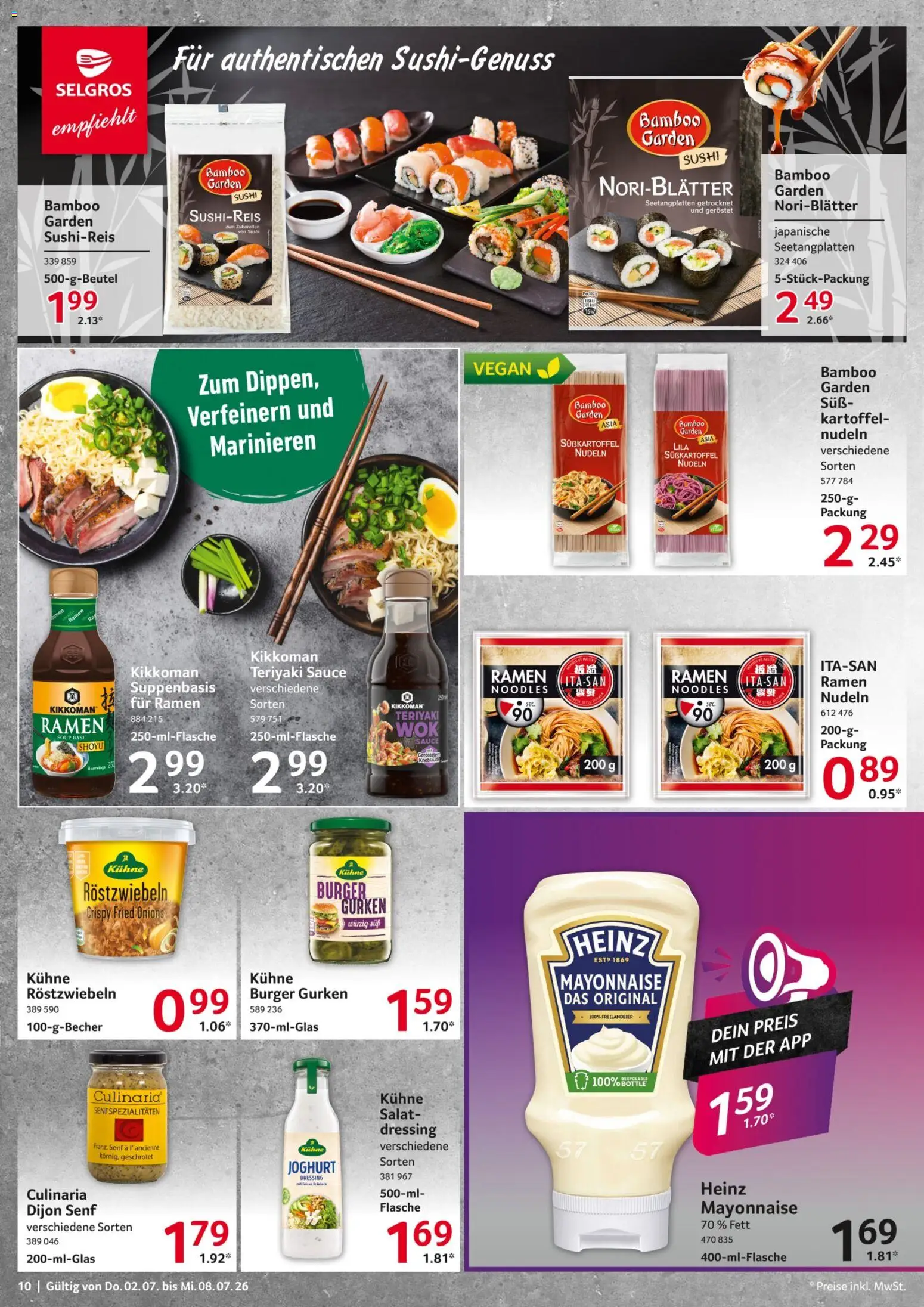 Selgros Prospekt – gültig ab 02.07.2026 | Seite: 10 | Produkte: Joghurt, Dressing, Burger, Mayonnaise