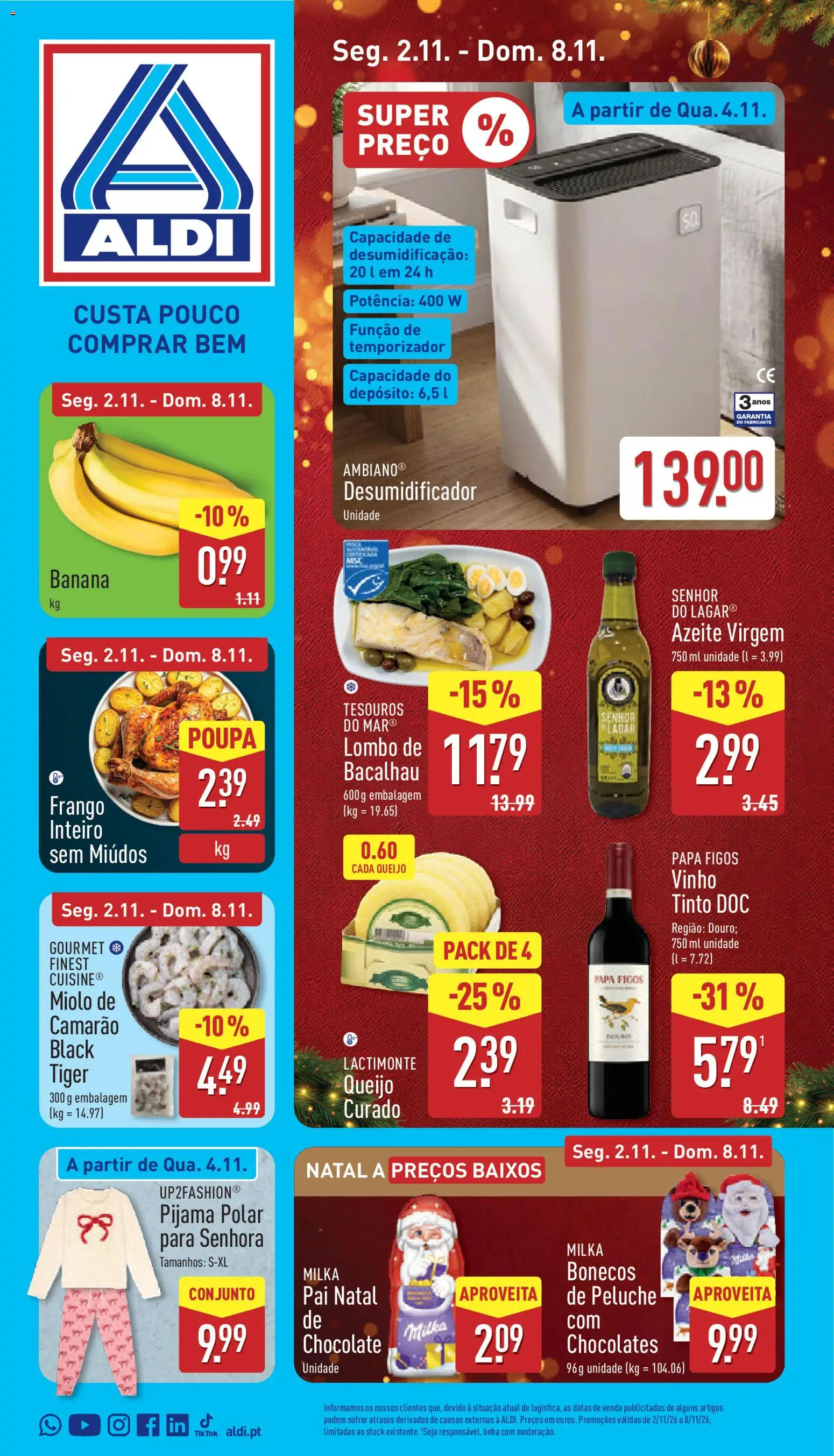 Aldi folheto │ válido de 02/11/2026 | Página: 1 | Produtos: Figos, Bacalhau, Pijama, Desumidificador