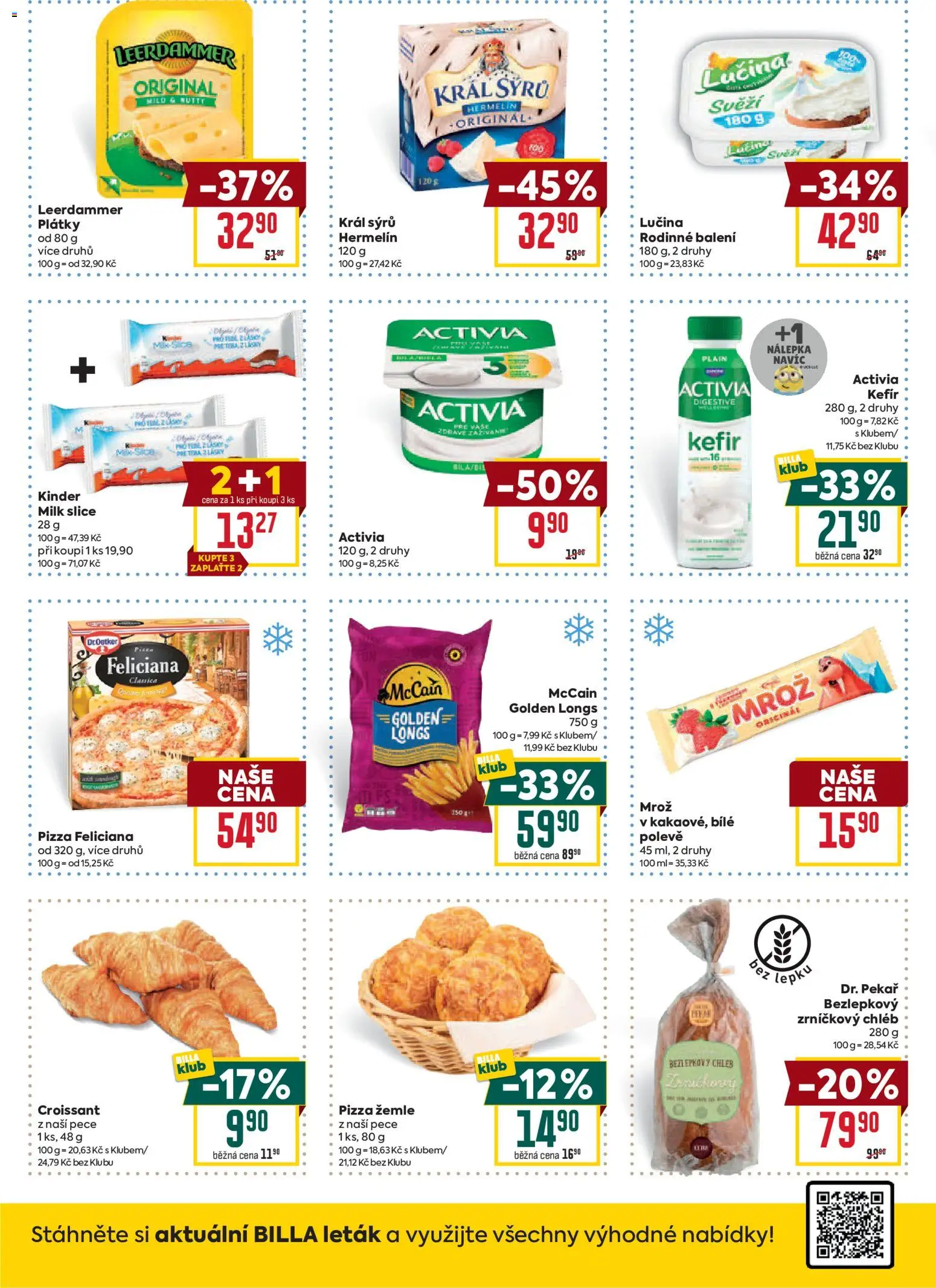 Billa Malý leták od 17.06.2026 | Strana: 4 | Produkty: Kefír, Hermelín, Bezlepkový chléb, Croissant