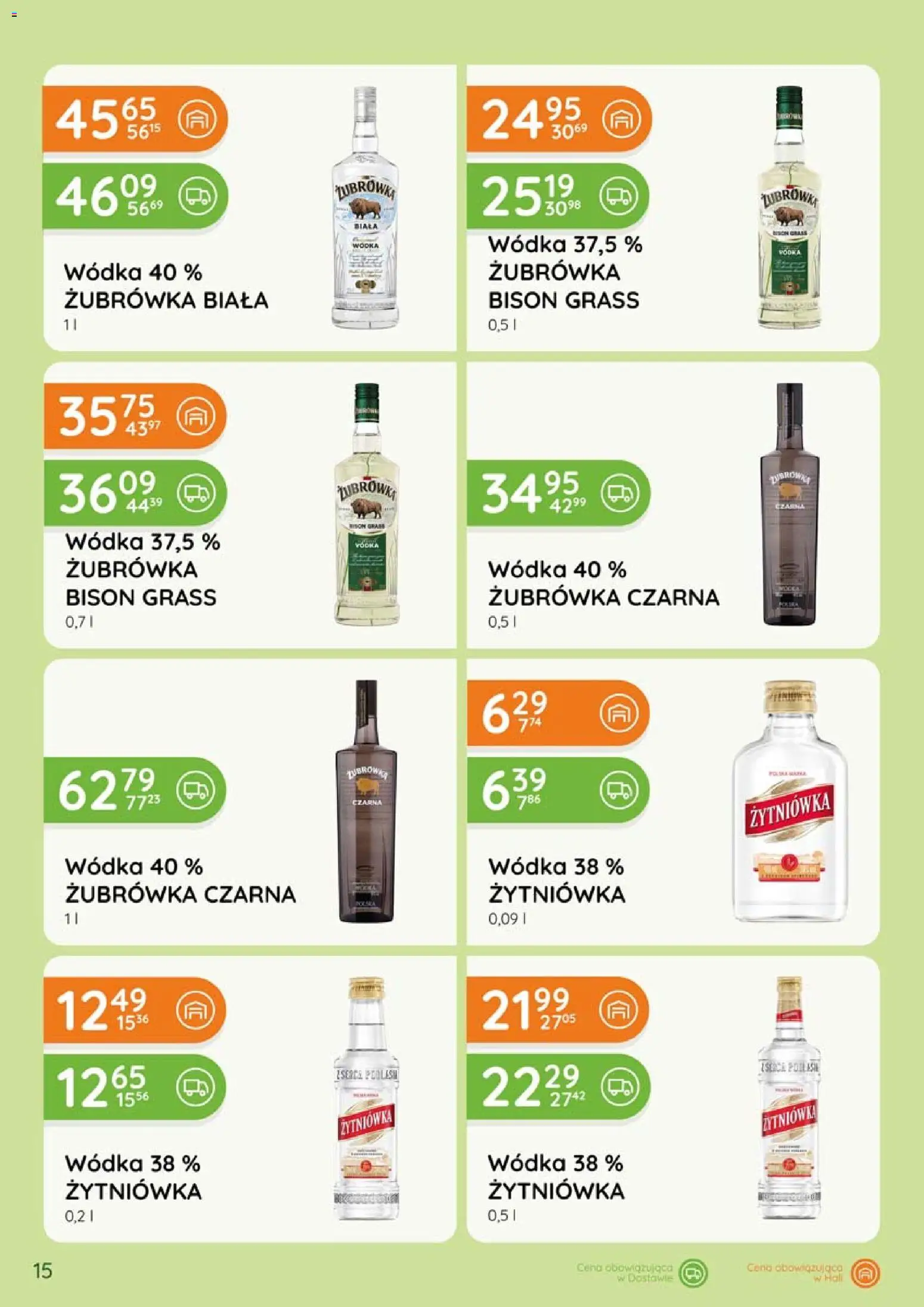 Eurocash gazetka - Katalog Alkoholowy od 01.06.2026 | Strona: 15 | Produkty: Żubrówka czarna, Żubrówka biała wódka, Vodka, Wódka