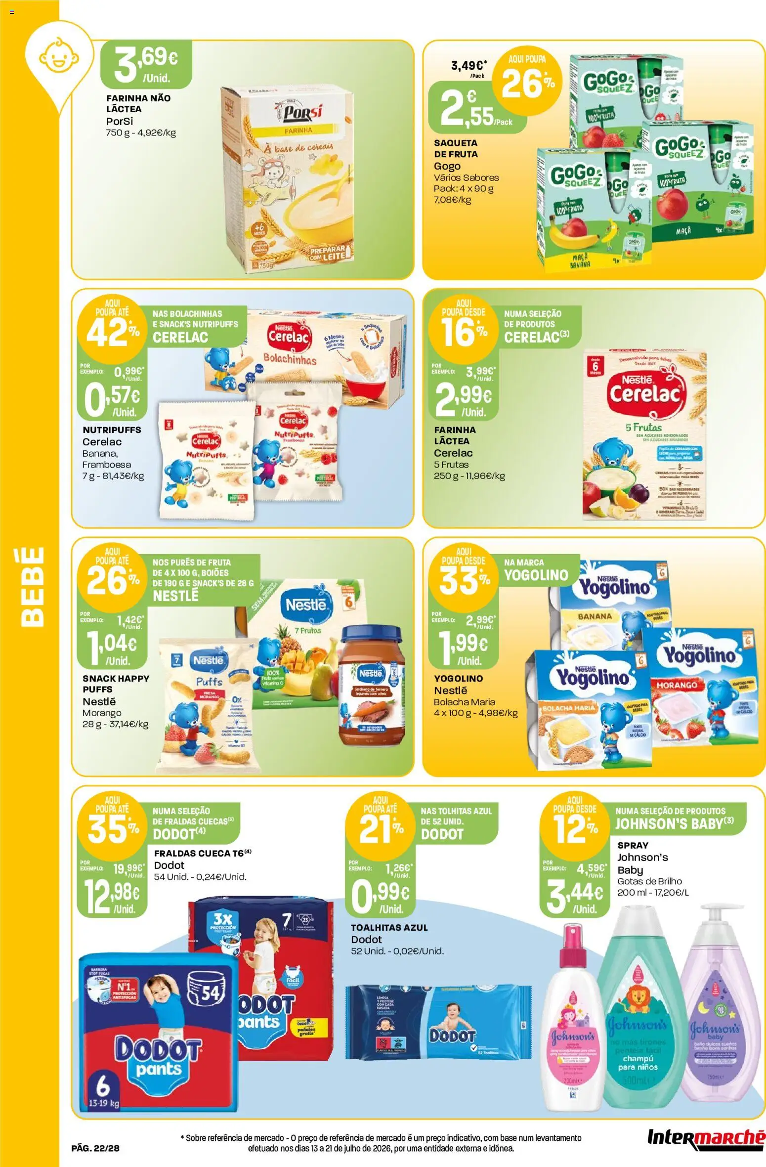 Intermarché Folheto Contact │ válido de 20/08/2026 | Página: 22 | Produtos: Fraldas, Cálcio, Vitamina c, Farinha
