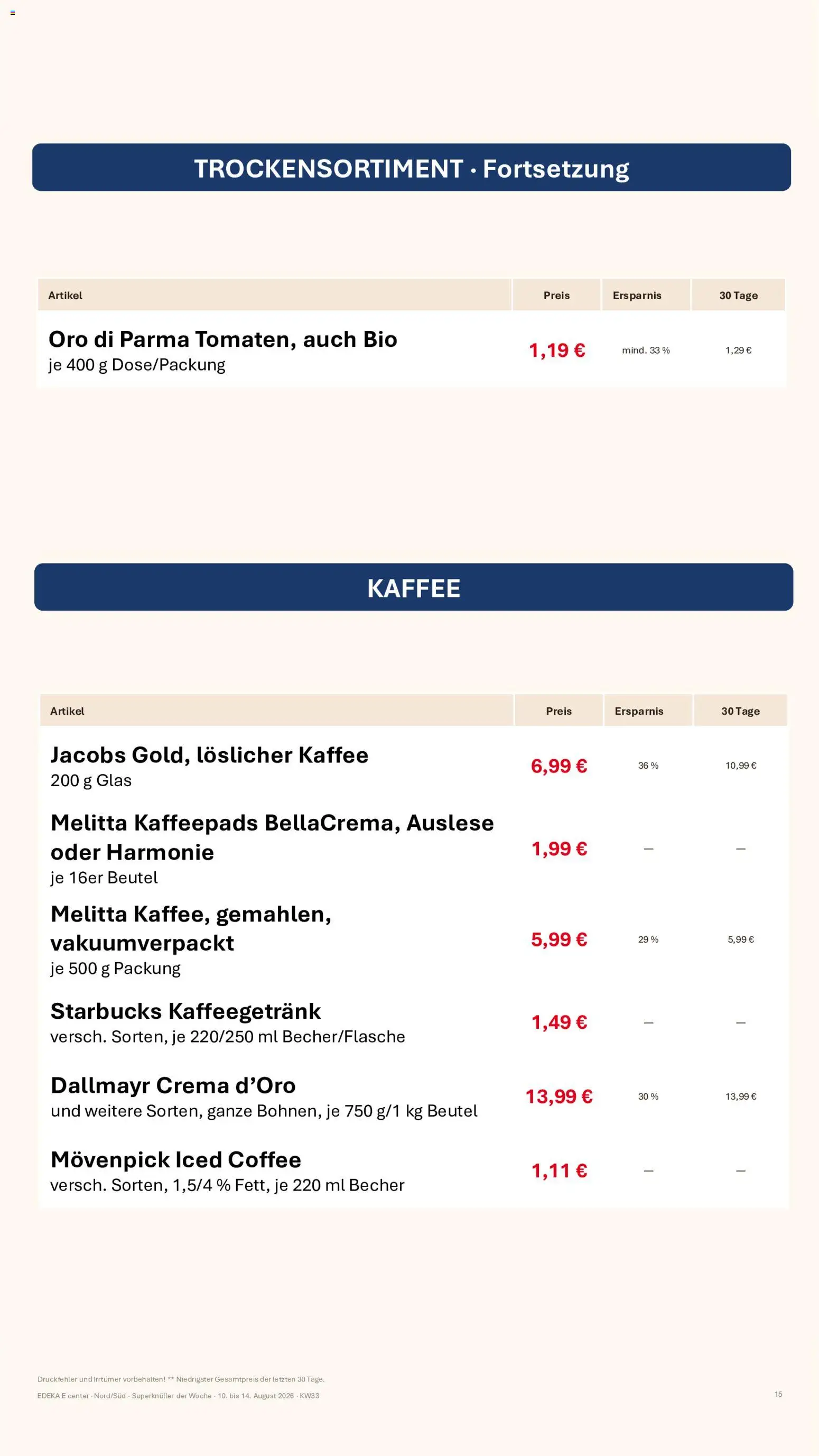 Simmel Bayern – gültig ab 10.08.2026 | Seite: 9 | Produkte: Kaffee, Oro di parma, Dallmayr, Löslicher Kaffee