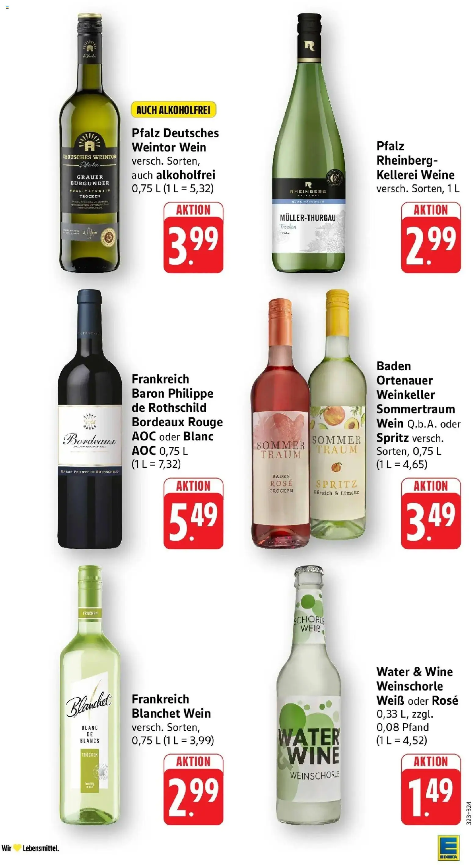 Edeka Prospekt Ludwigshafen (ab 14.09.2026) » Angebote Online | Seite: 19 | Produkte: Rouge, Weinschorle, Pfirsich, Limette