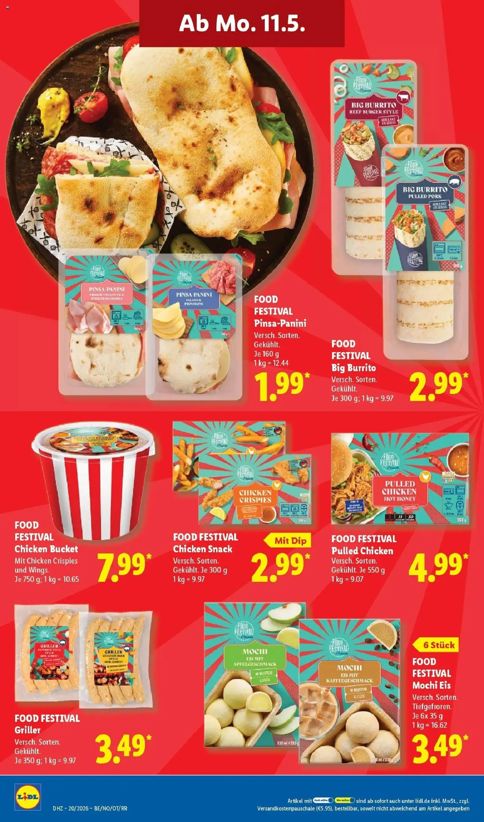 Lidl Prospekt Mahlow – gültig ab 11.05.2026 | Seite: 26 | Produkte: Burger, Pizza, Griller, Mochi