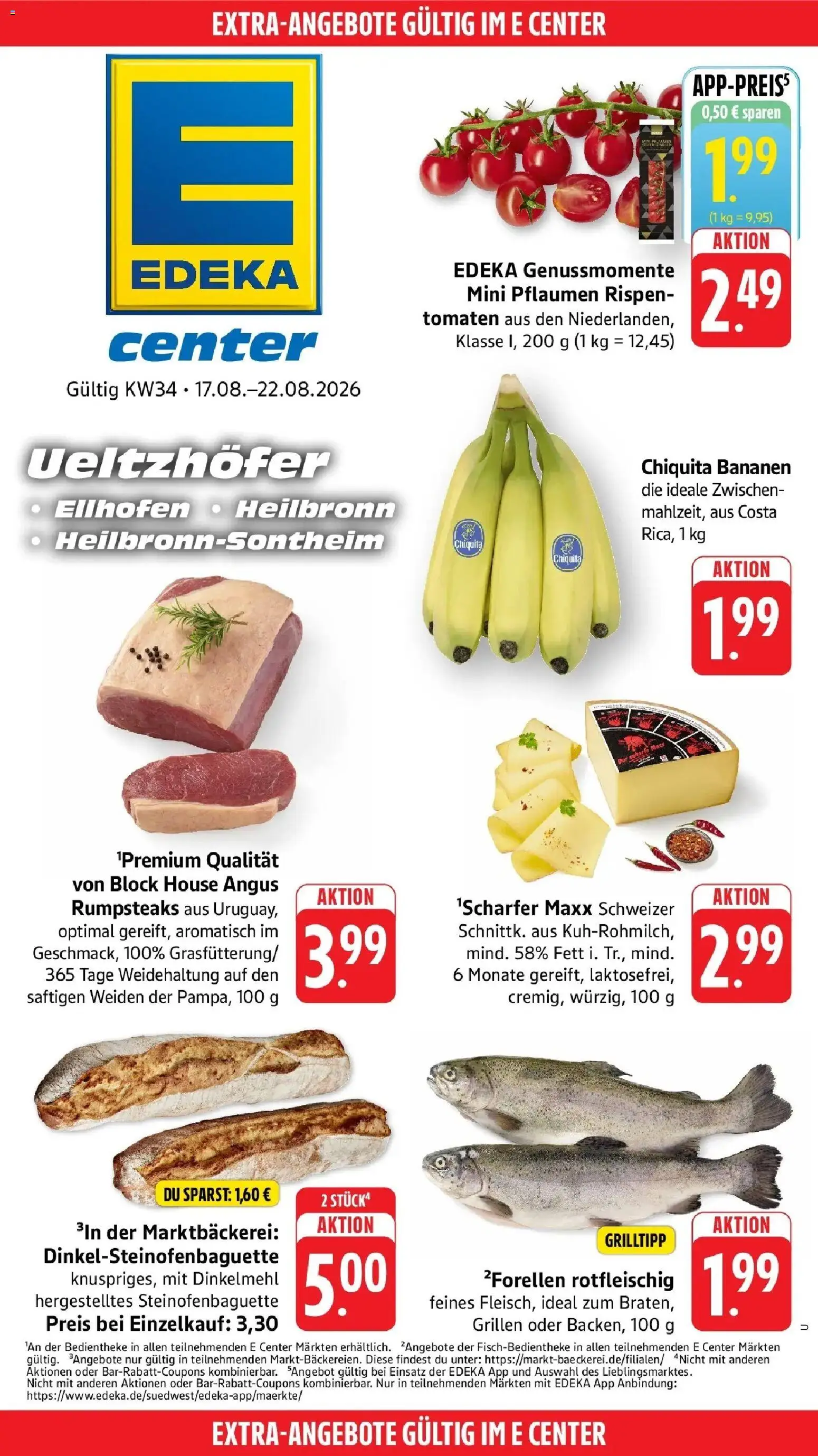 Edeka Prospekt Heilbronn (ab 17.08.2026) » Angebote Online | Seite: 41 | Produkte: Pflaumen, Bananen, Tomaten